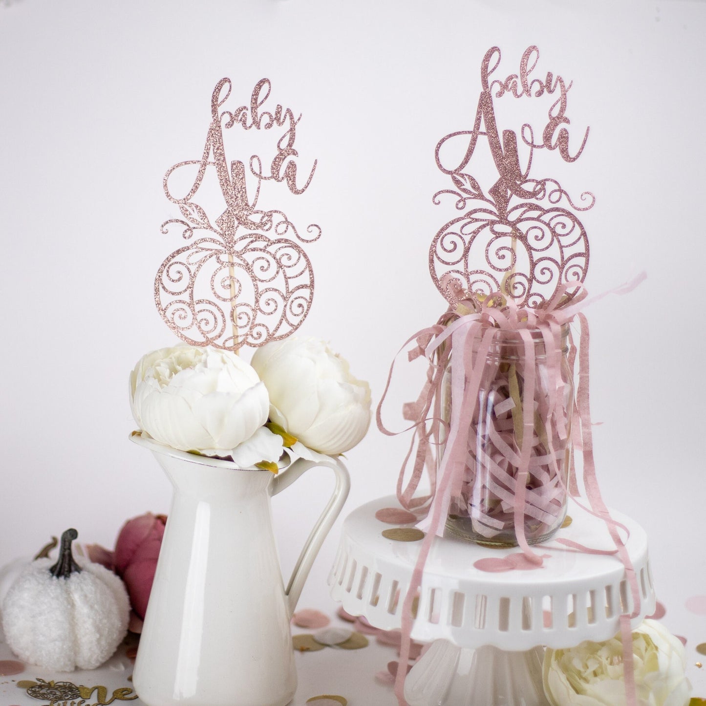 Little Pumpkin Baby Shower, Pumpkin Cake Topper, Fall Baby Shower, Baby Shower Centerpiece, Pink Pumpkin, Pumpkin Birthday