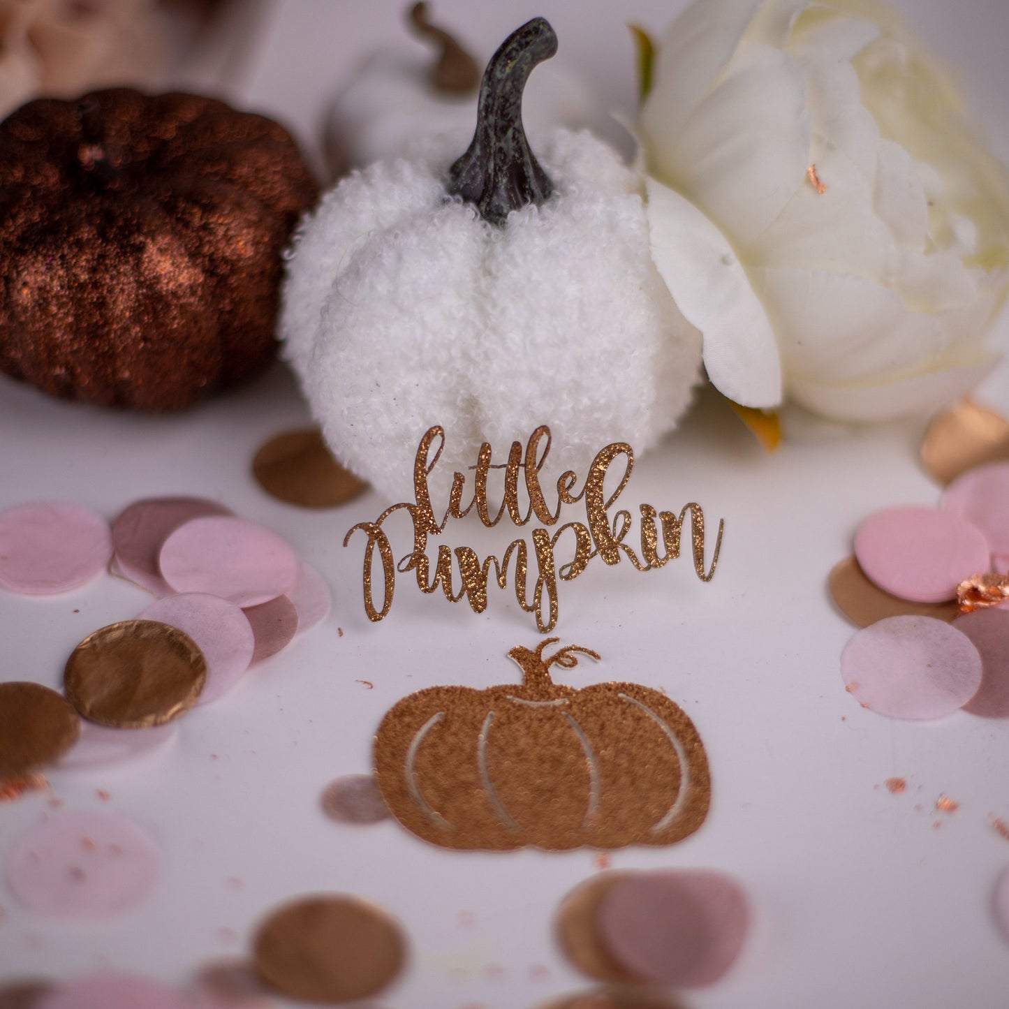 Little Pumpkin Baby Shower, Fall Baby Shower, Baby Shower Confetti, Rose Gold, Baby Shower Decorations Girl, Pumpkin Birthday