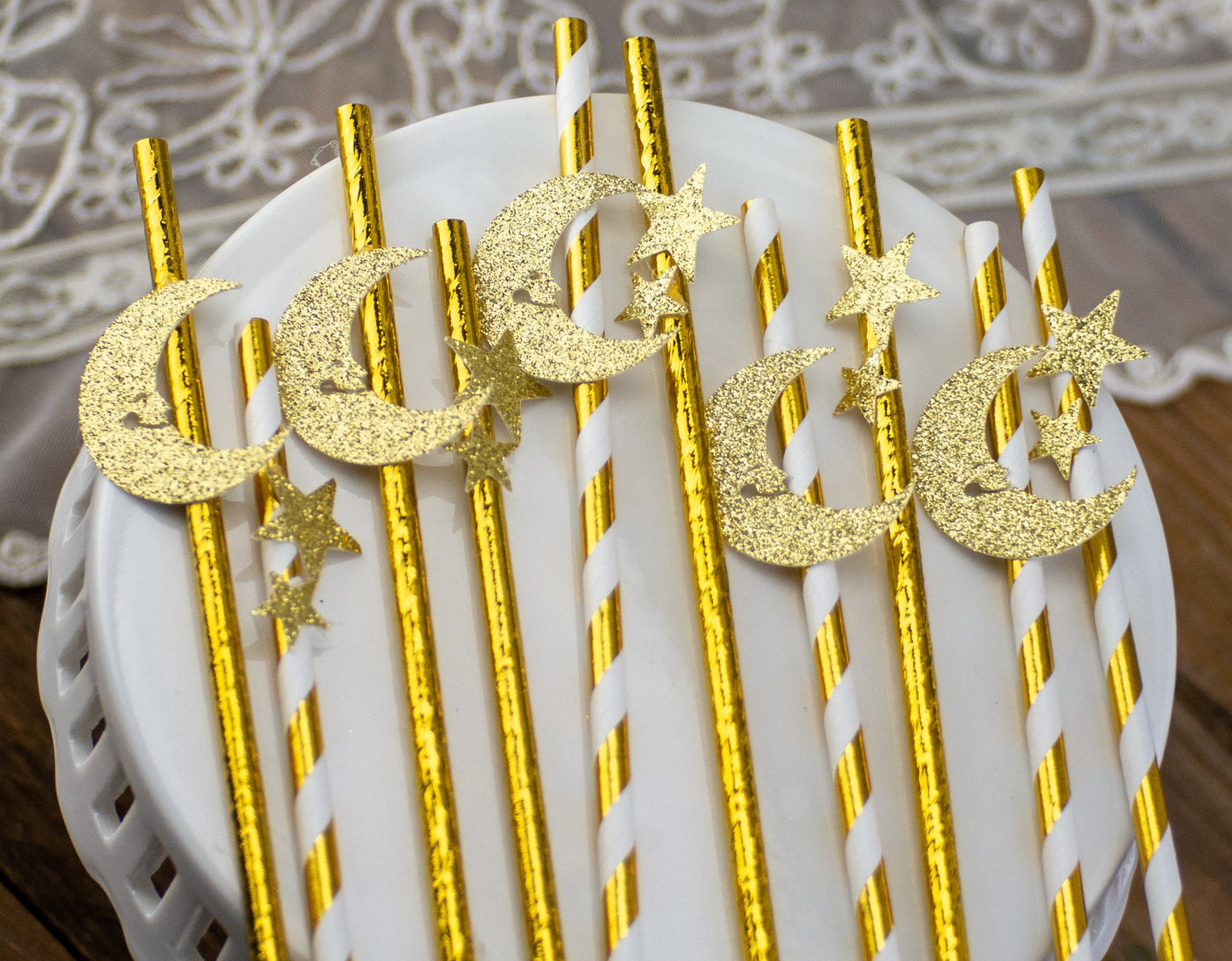 Twinkle Twinkle Little Star Gender Reveal, Twinkle Twinkle Little Star Baby Shower, Moon And Stars, Over The Moon, Paper Straws