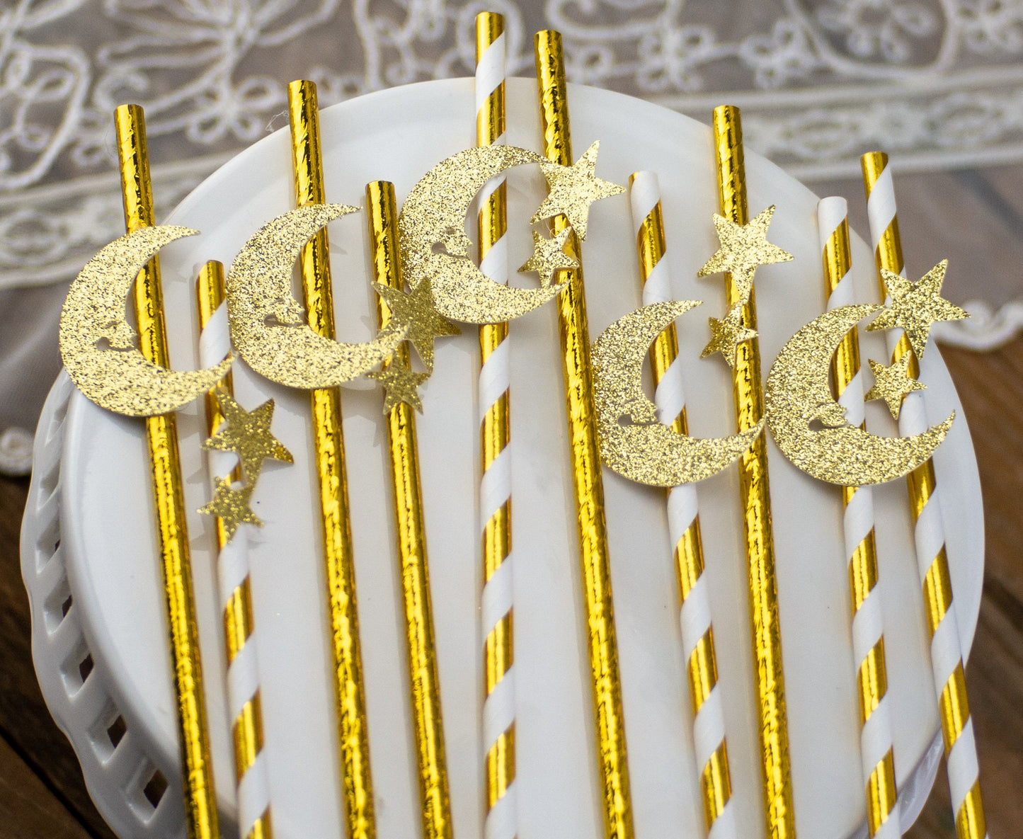 Twinkle Twinkle Little Star Baby Shower, Twinkle Twinkle Little Star Gender Reveal, Over The Moon, I Love You To The Moon, Paper Straws
