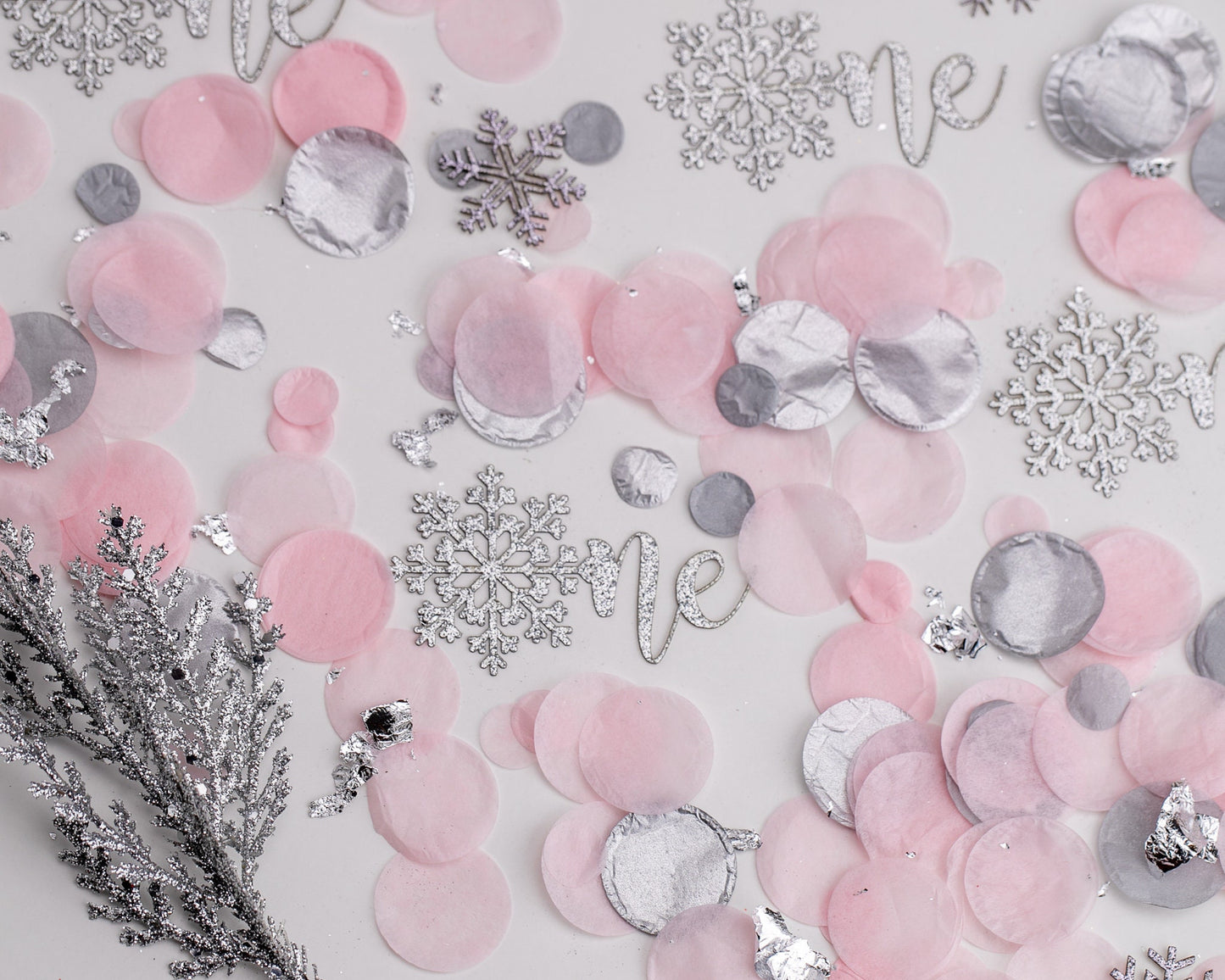 Winter Onederland Decorations Girl, 1st Birthday Girl, Snowflake Confetti, Snowflake Decoration, Pink and Silver Snowflake 1st Birthday