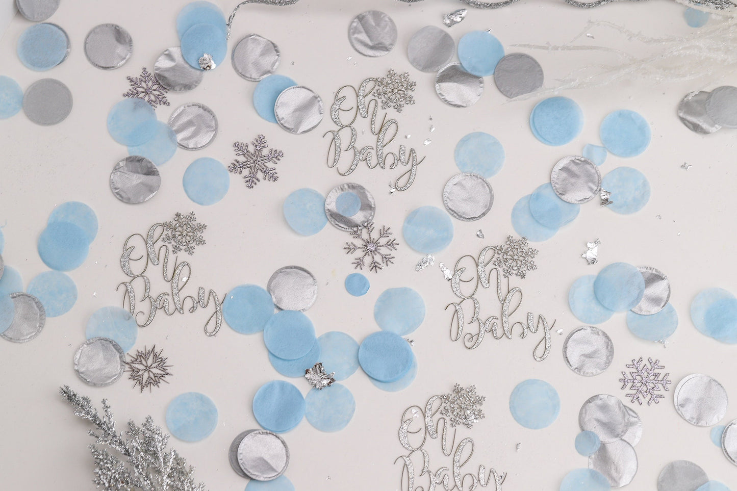 Winter Wonderland Baby Shower, Oh Baby, Boy Baby Shower, Snowflake Confetti, Baby Shower Decor