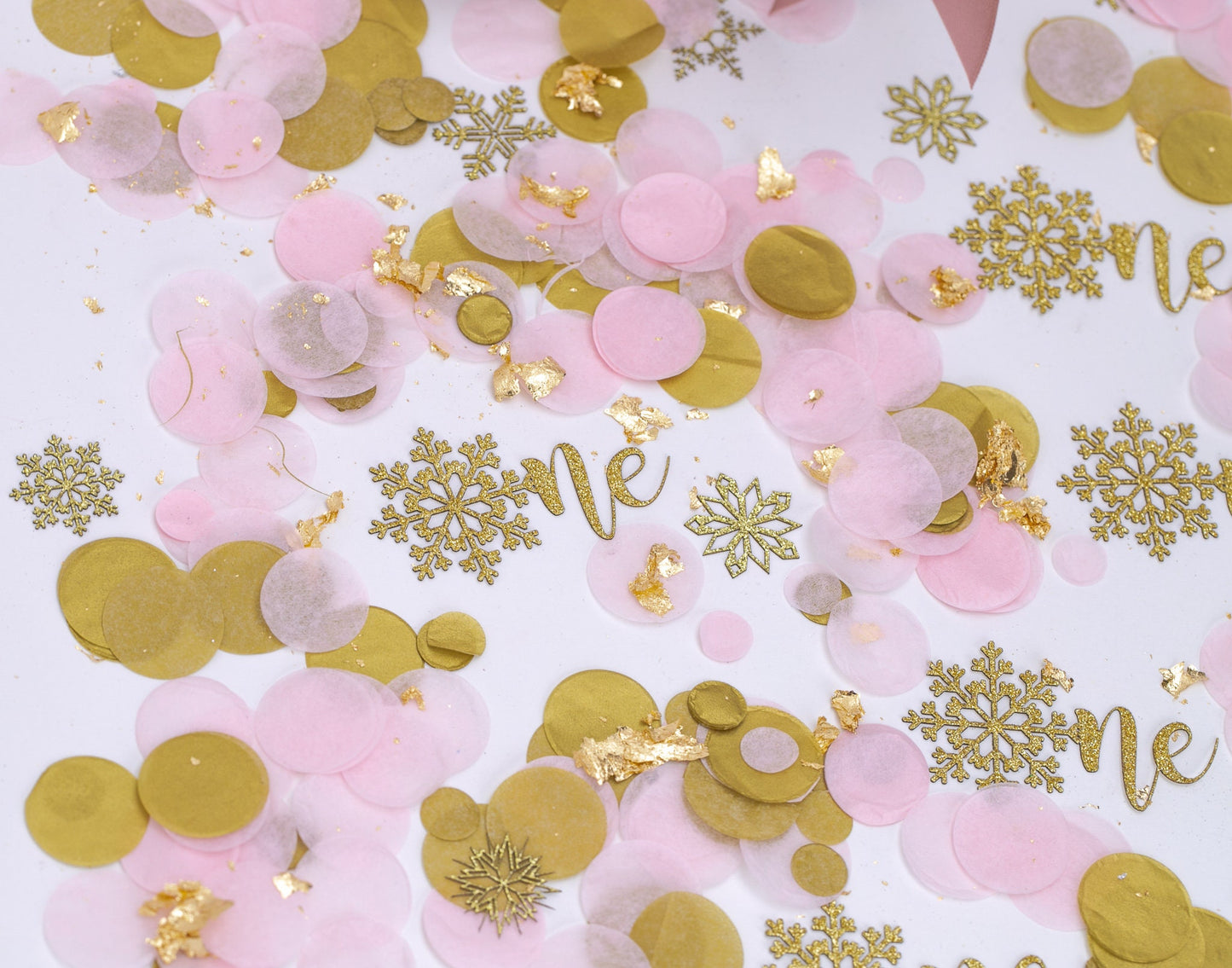 Winter Onederland Decorations Girl, 1st Birthday Girl, Snowflake Confetti, Snowflake Decoration, Pink and Gold Snowflake 1st Birthday