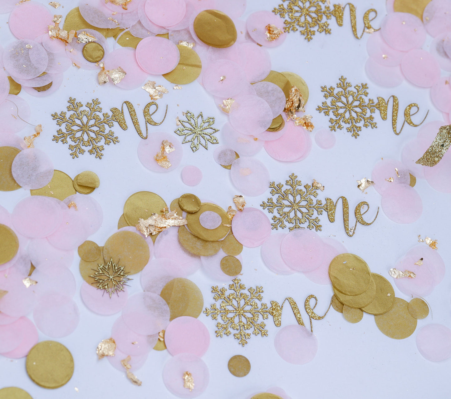 Winter Onederland Decorations Girl, 1st Birthday Girl, Snowflake Confetti, Snowflake Decoration, Pink and Gold Snowflake 1st Birthday