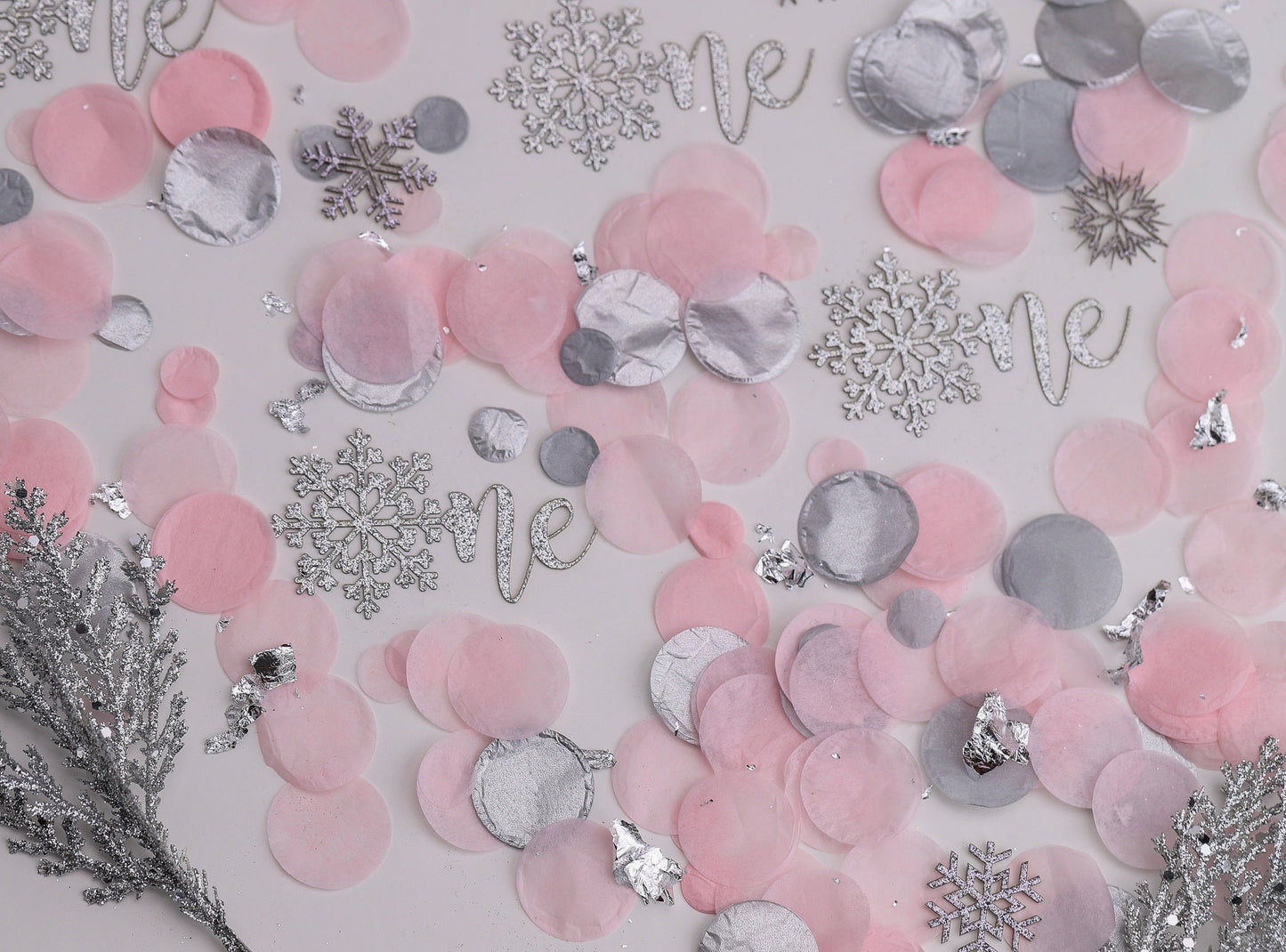 Winter Onederland Decorations Girl, 1st Birthday Girl, Snowflake Confetti, Snowflake Decoration, Pink and Silver Snowflake 1st Birthday