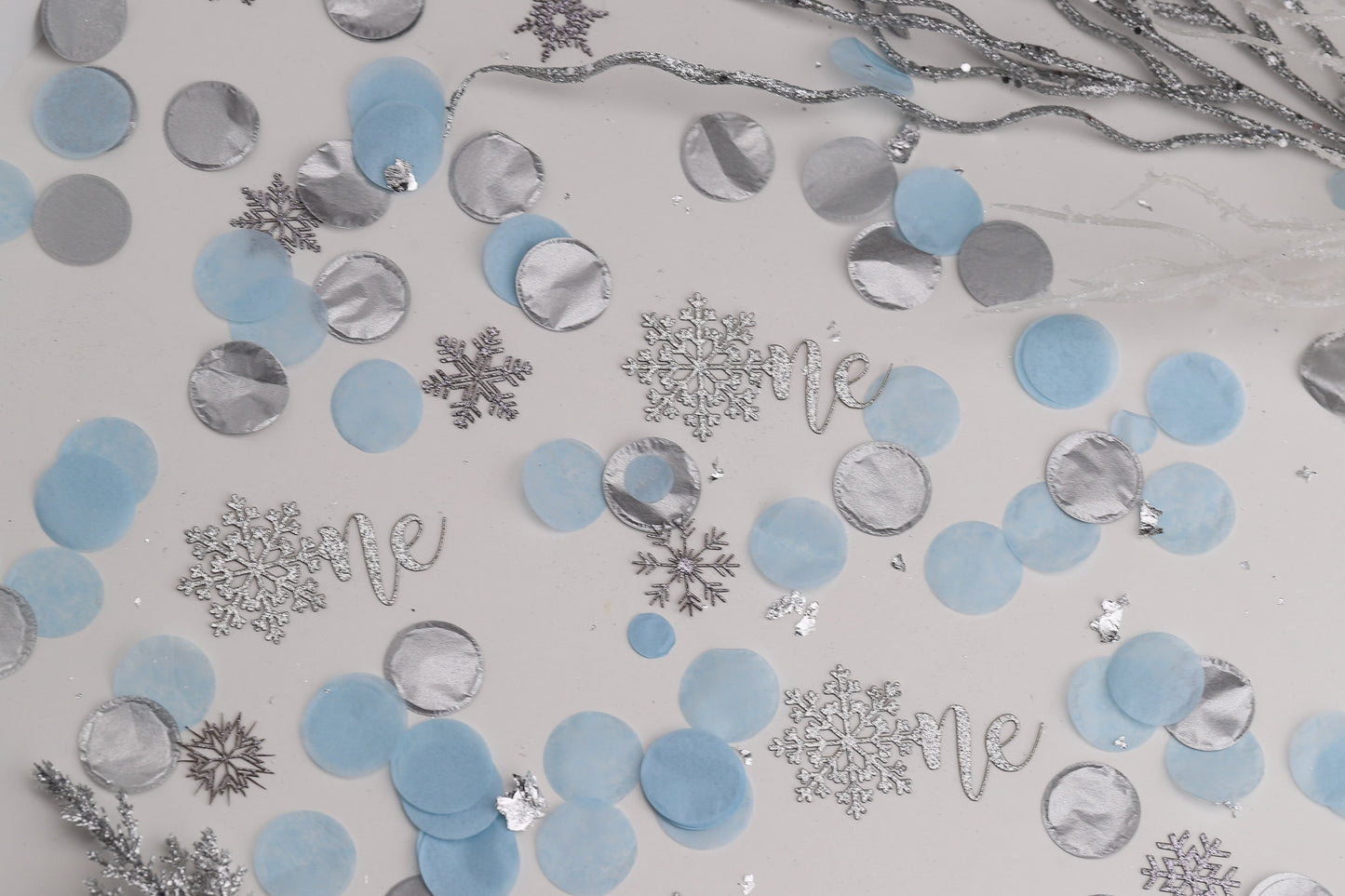Winter Onederland Decorations Boy , 1st Birthday Boy, Snowflake Confetti, Snowflake Decoration, Blue and Silver Snowflake 1st Birthday