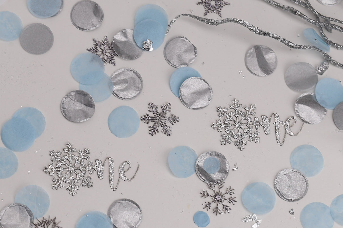 Winter Onederland Decorations Boy , 1st Birthday Boy, Snowflake Confetti, Snowflake Decoration, Blue and Silver Snowflake 1st Birthday