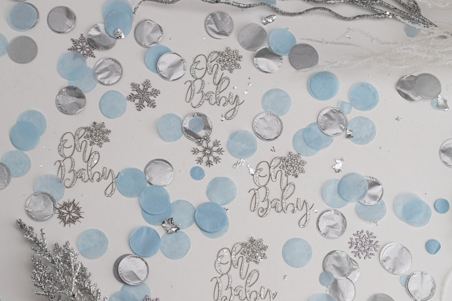 Winter Wonderland Baby Shower, Oh Baby, Boy Baby Shower, Snowflake Confetti, Baby Shower Decor
