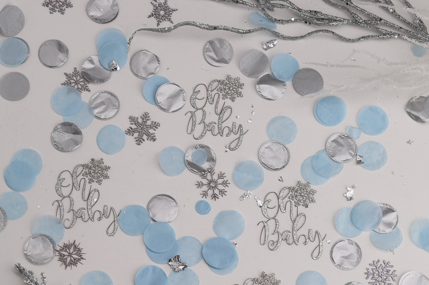 Winter Wonderland Baby Shower, Oh Baby, Boy Baby Shower, Snowflake Confetti, Baby Shower Decor