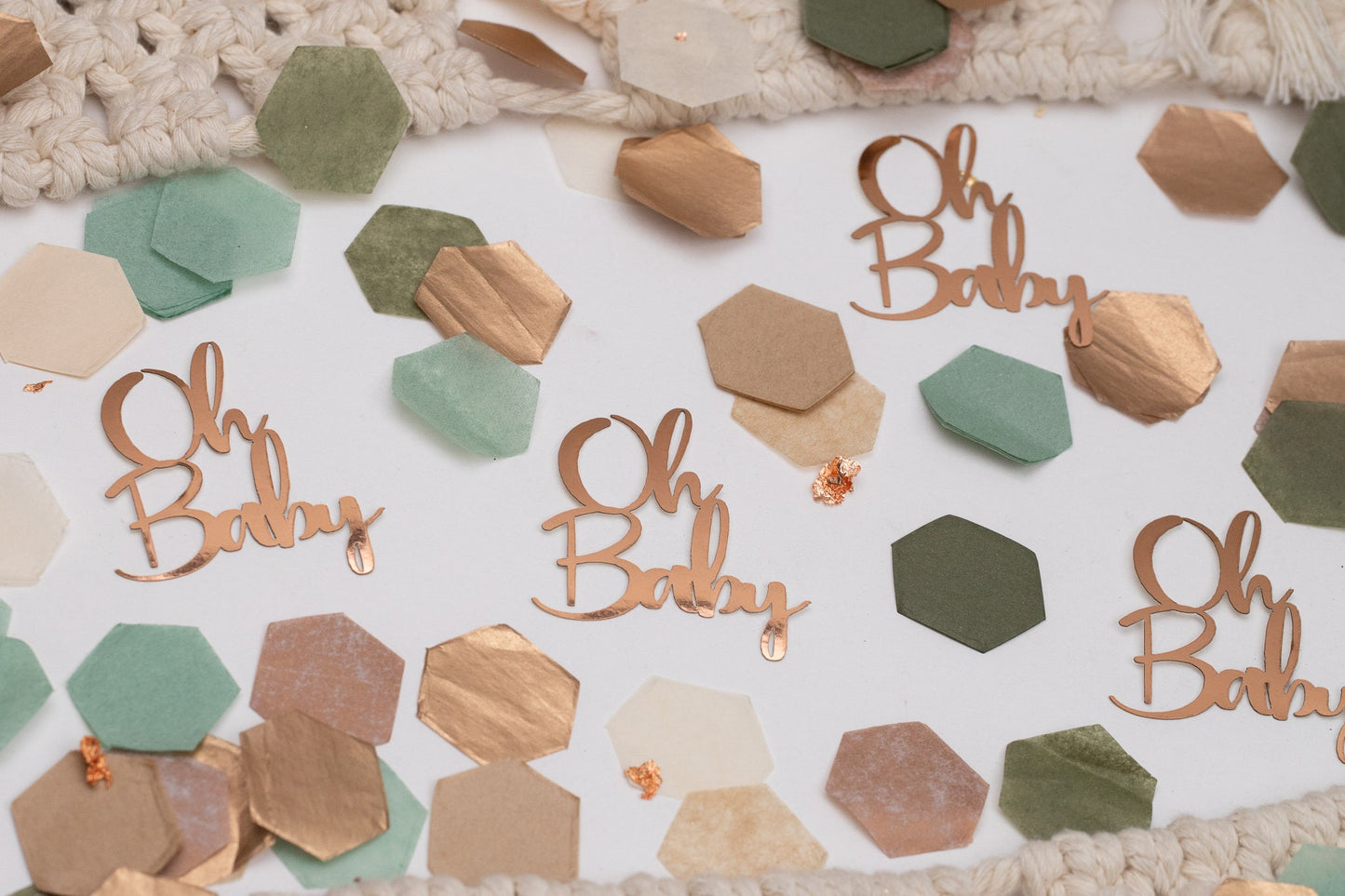 Oh Baby Greenery Baby Shower, Baby Shower Decorations Gender Neutral, Baby Shower Confetti, Boho Baby Shower