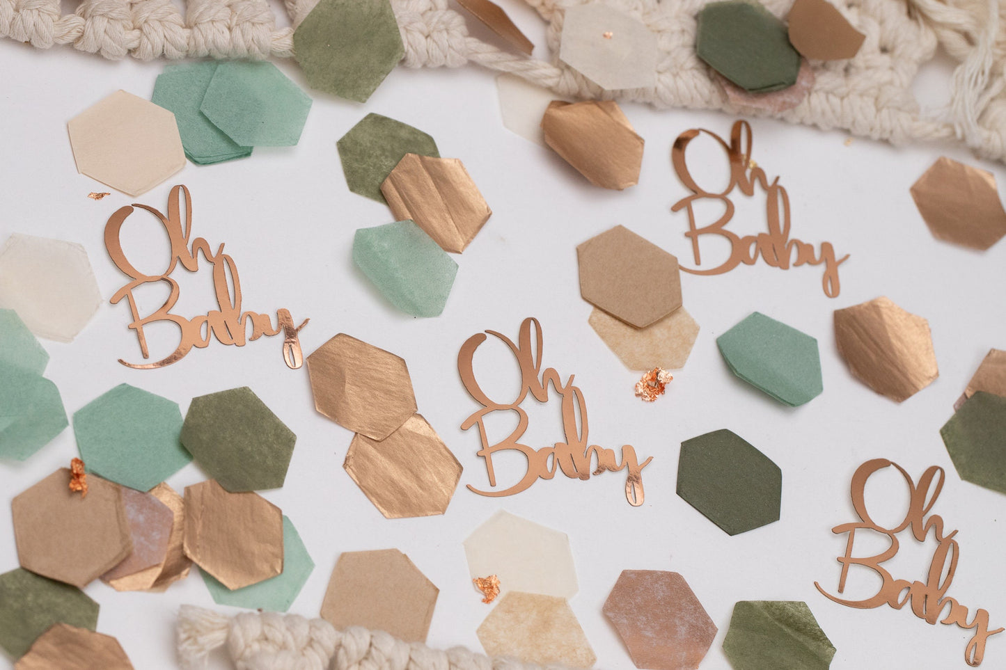 Oh Baby Greenery Baby Shower, Baby Shower Decorations Gender Neutral, Baby Shower Confetti, Boho Baby Shower