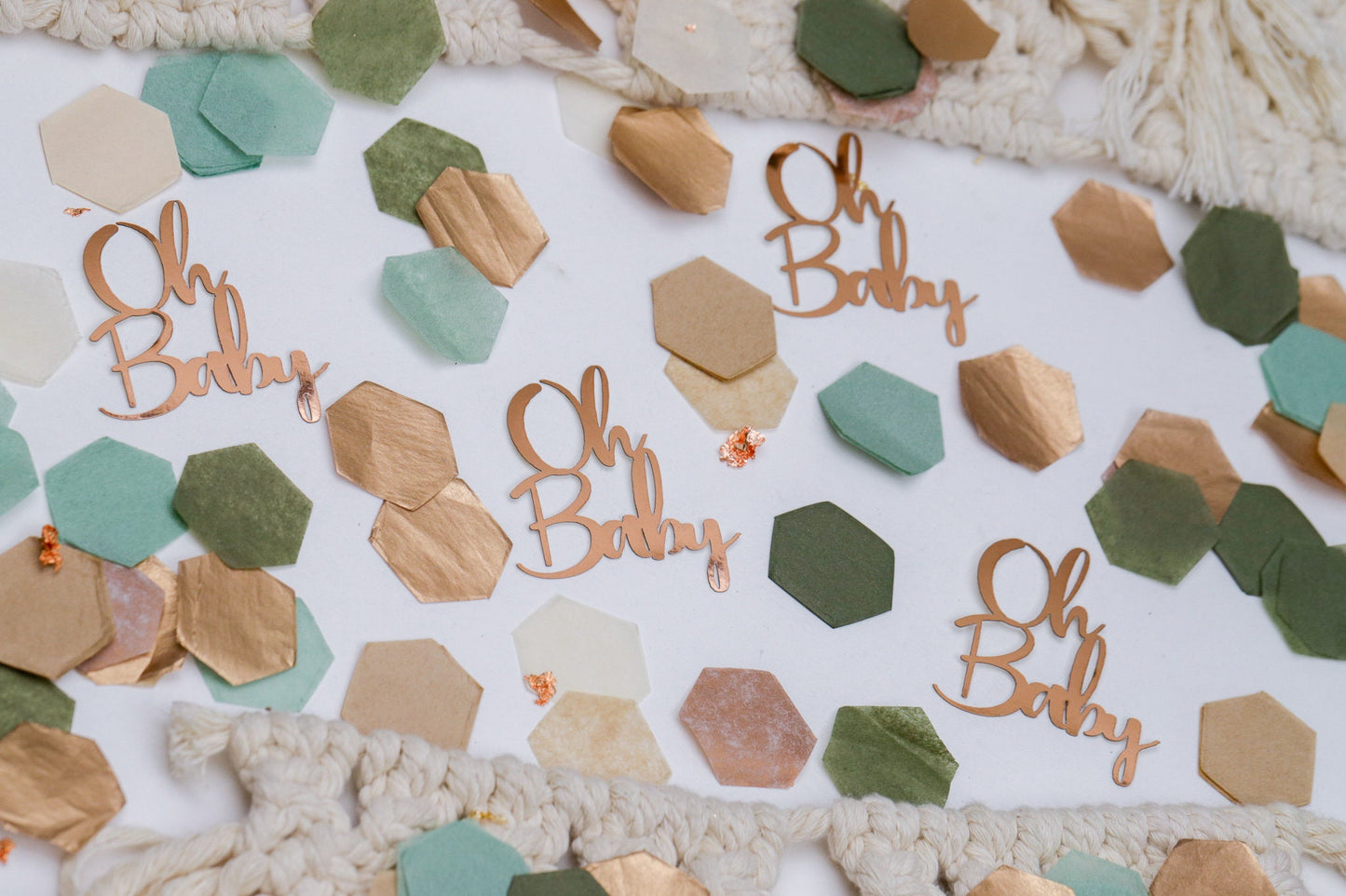 Oh Baby Greenery Baby Shower, Baby Shower Decorations Gender Neutral, Baby Shower Confetti, Boho Baby Shower