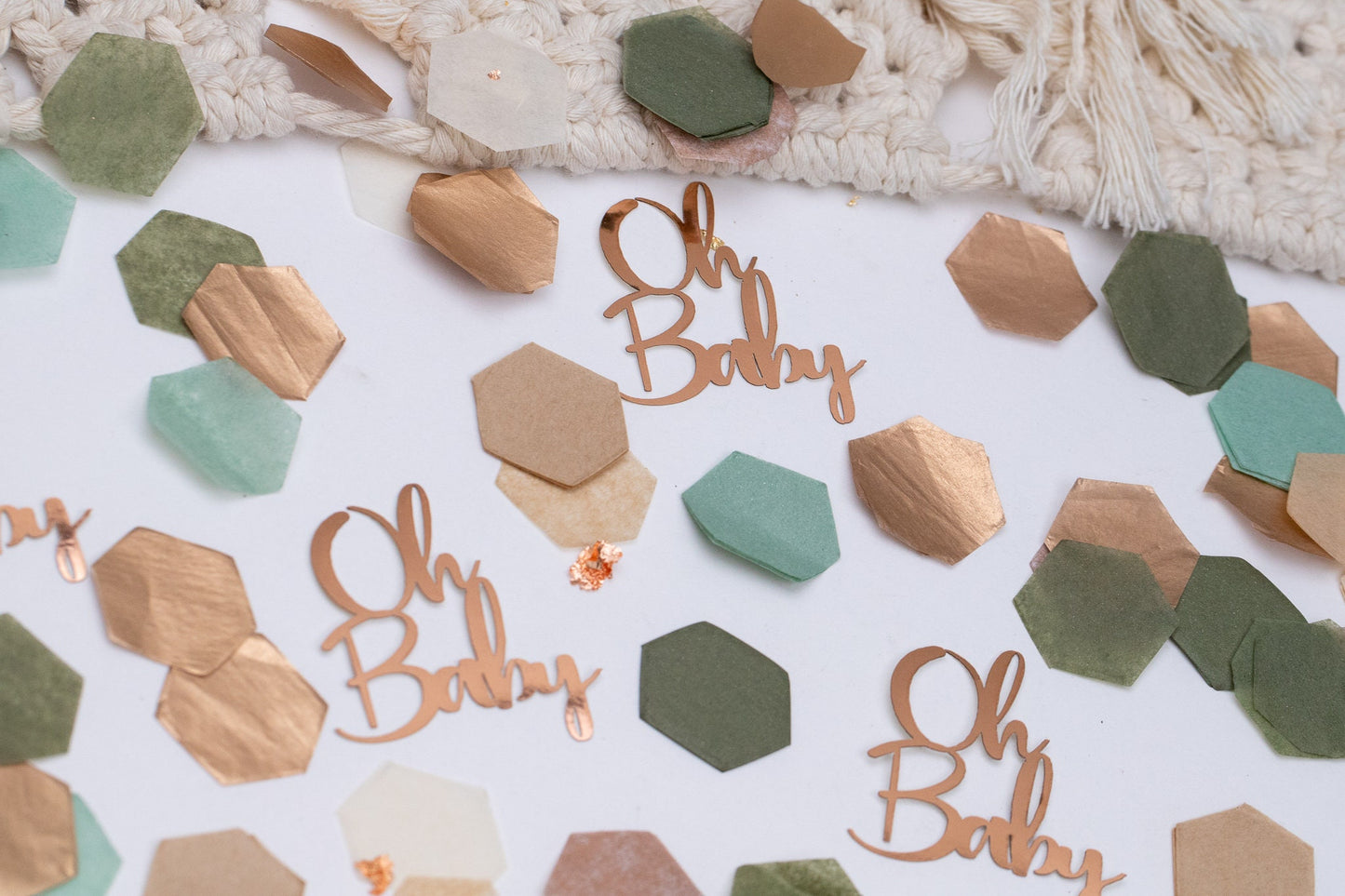 Oh Baby Greenery Baby Shower, Baby Shower Decorations Gender Neutral, Baby Shower Confetti, Boho Baby Shower
