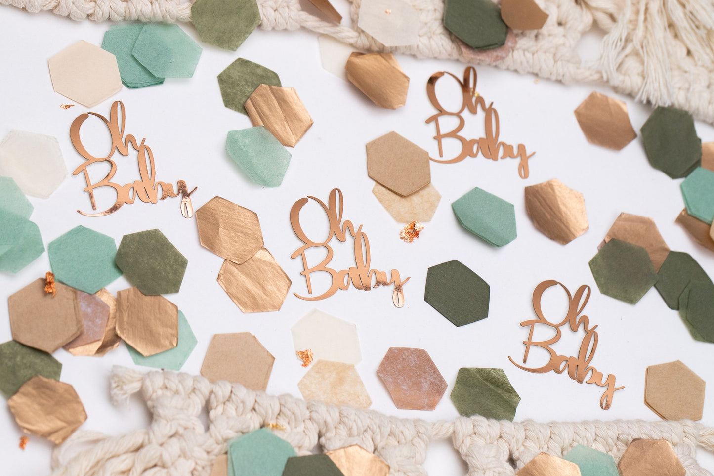 Oh Baby Greenery Baby Shower, Baby Shower Decorations Gender Neutral, Baby Shower Confetti, Boho Baby Shower