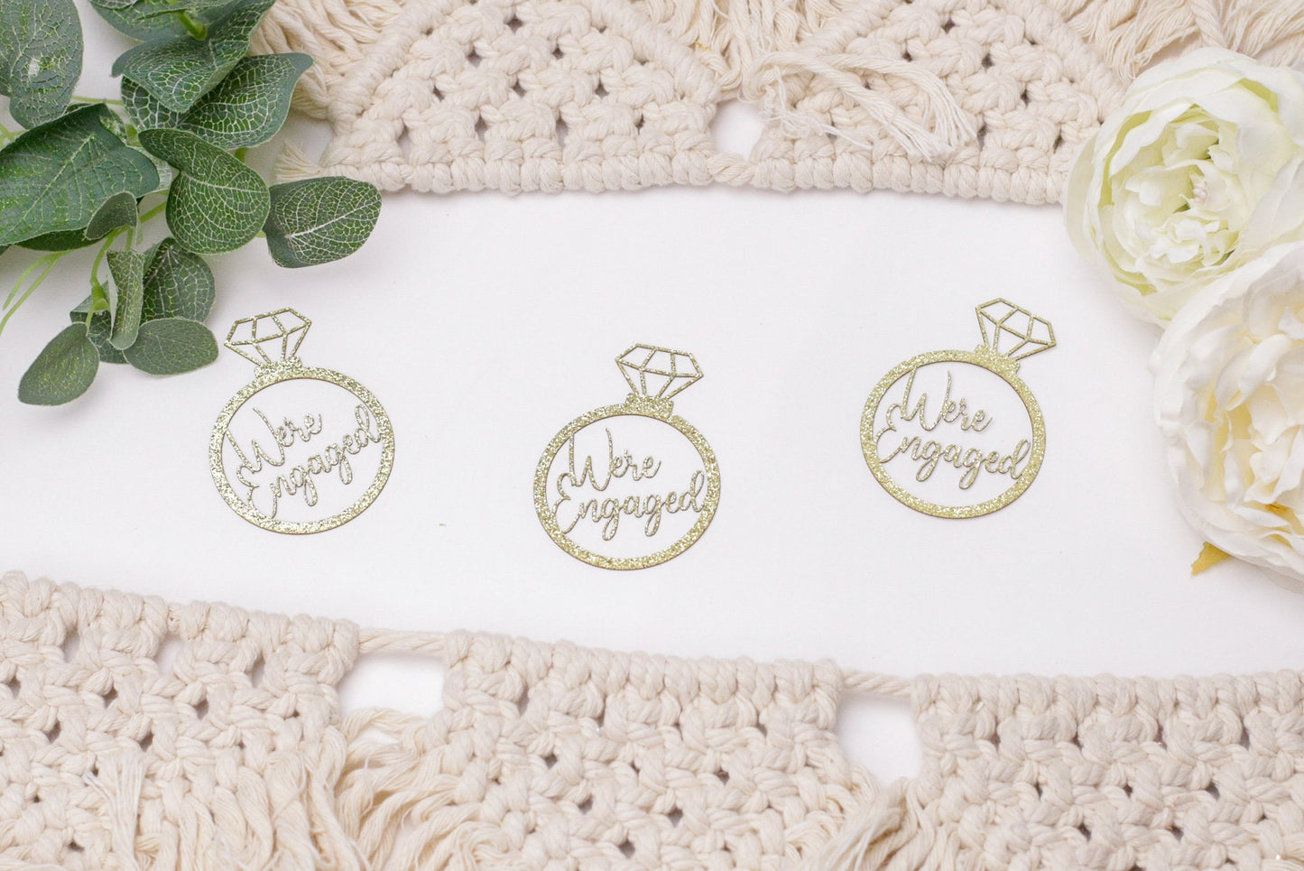 We're Engaged, Engagement Party Decorations, Confetti, Centerpiece, Engagement Ring Decorations, Engaged,Bridal Shower Decor, 20 piece