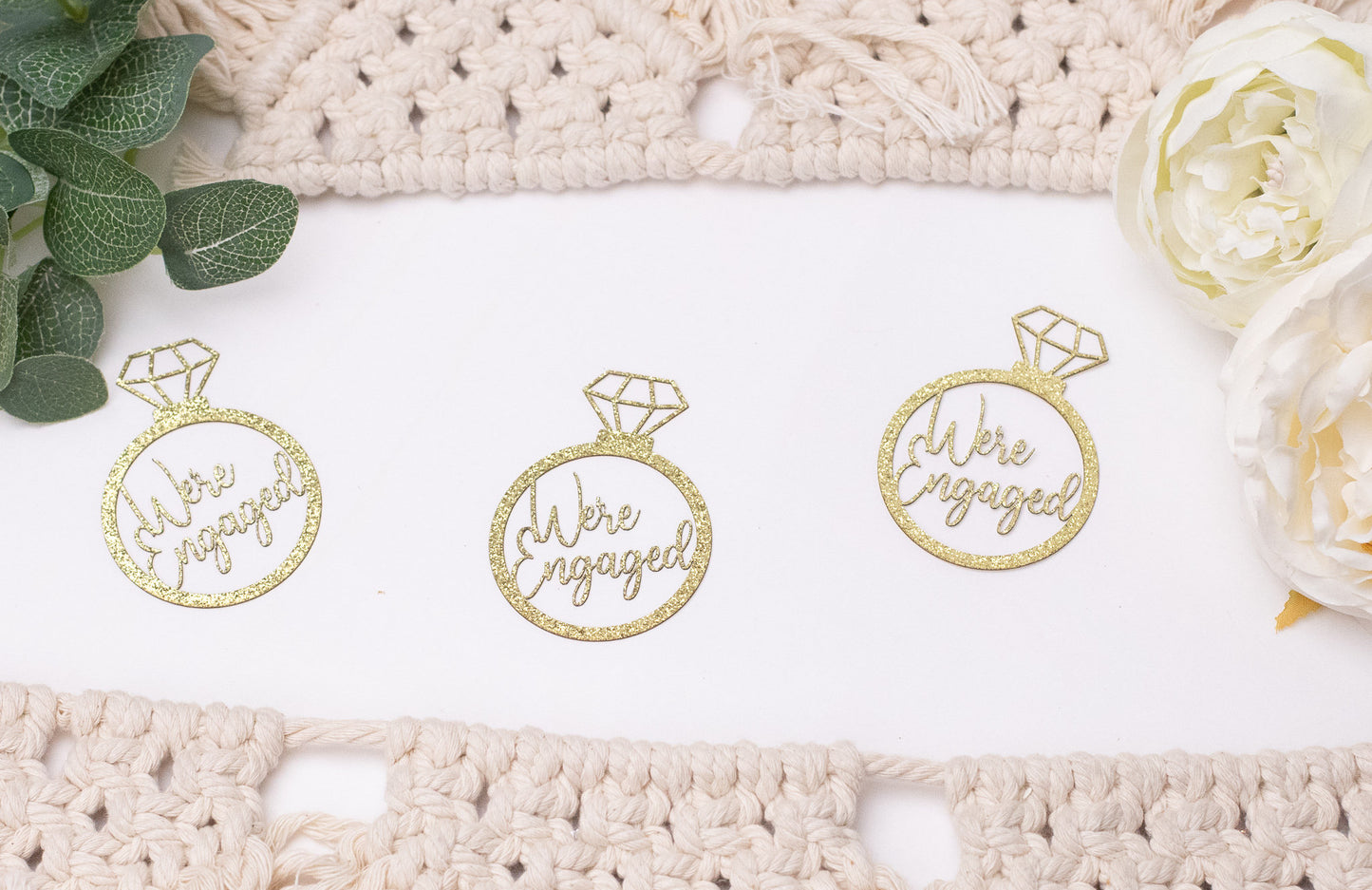 We're Engaged, Engagement Party Decorations, Confetti, Centerpiece, Engagement Ring Decorations, Engaged,Bridal Shower Decor, 20 piece