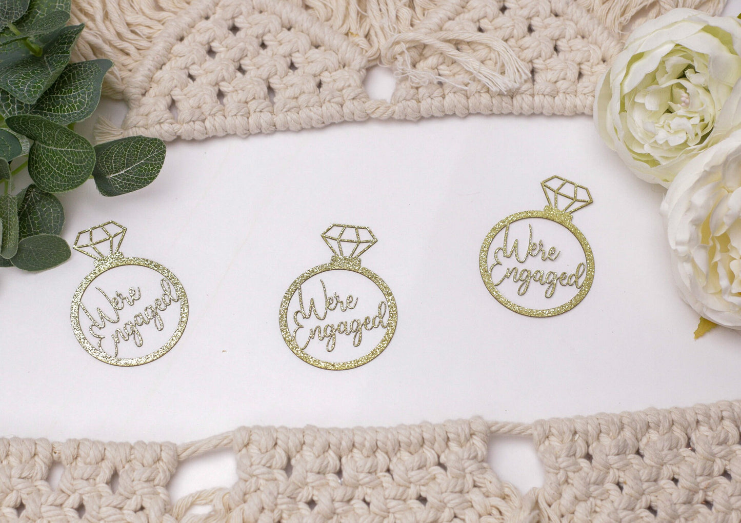 We're Engaged, Engagement Party Decorations, Confetti, Centerpiece, Engagement Ring Decorations, Engaged,Bridal Shower Decor, 20 piece