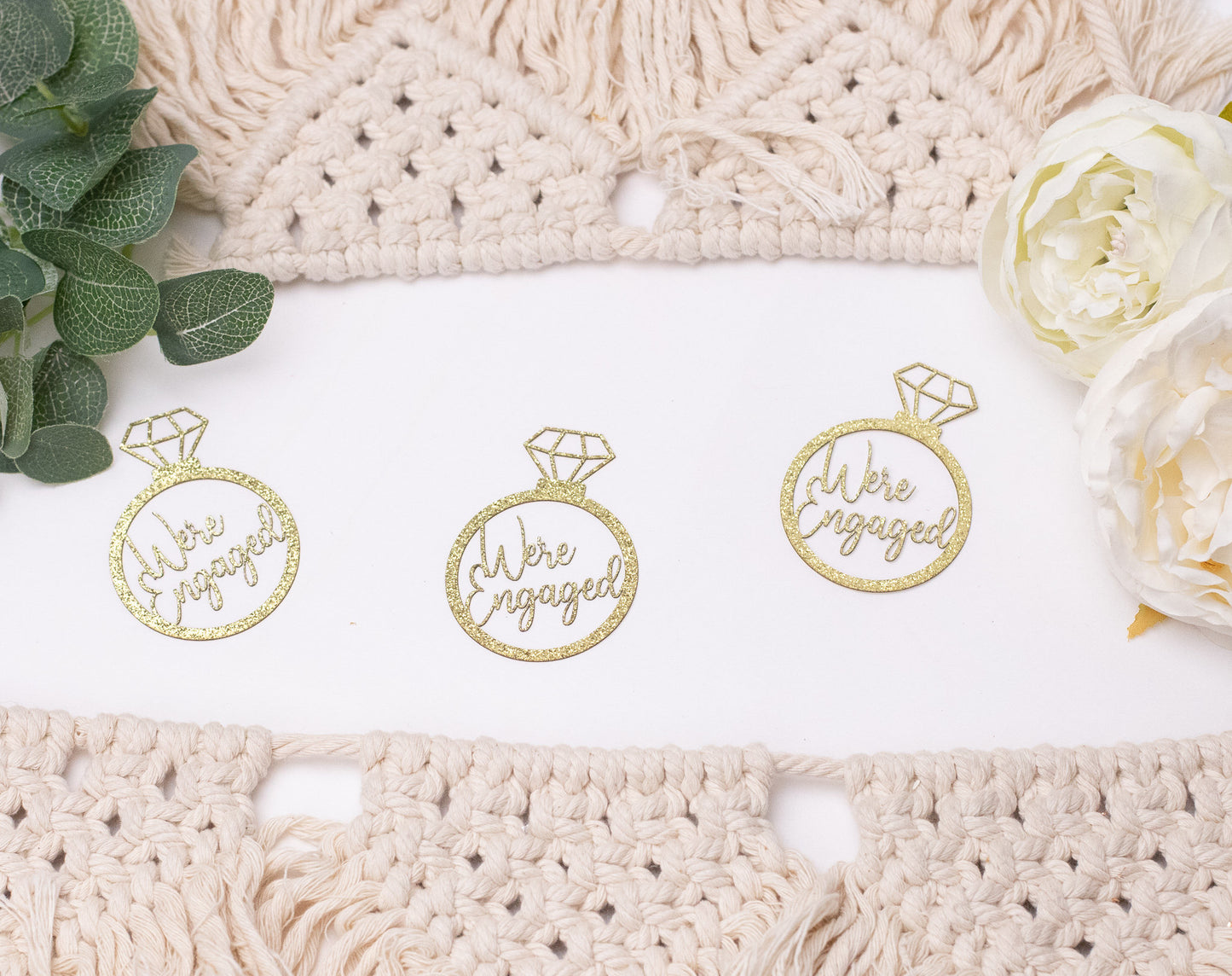 We're Engaged, Engagement Party Decorations, Confetti, Centerpiece, Engagement Ring Decorations, Engaged,Bridal Shower Decor, 20 piece