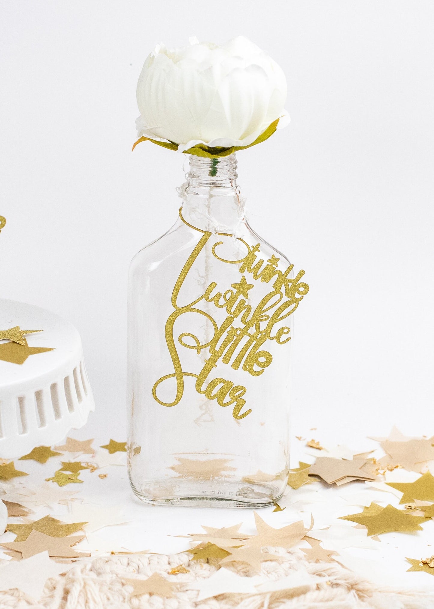 Twinkle Twinkle Little Star Baby Shower, Mason Jar Tags, Centerpiece, Moon and Stars Baby Shower, Set of 6