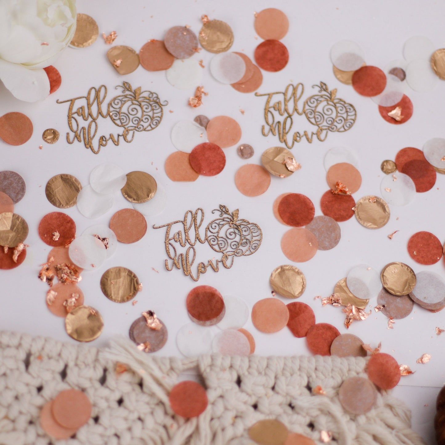 Fall In Love Bridal Shower, Fall Wedding Decor, Pumpkin Confetti, Fall Wedding Shower, Bridal Brunch, Wedding Table Decor
