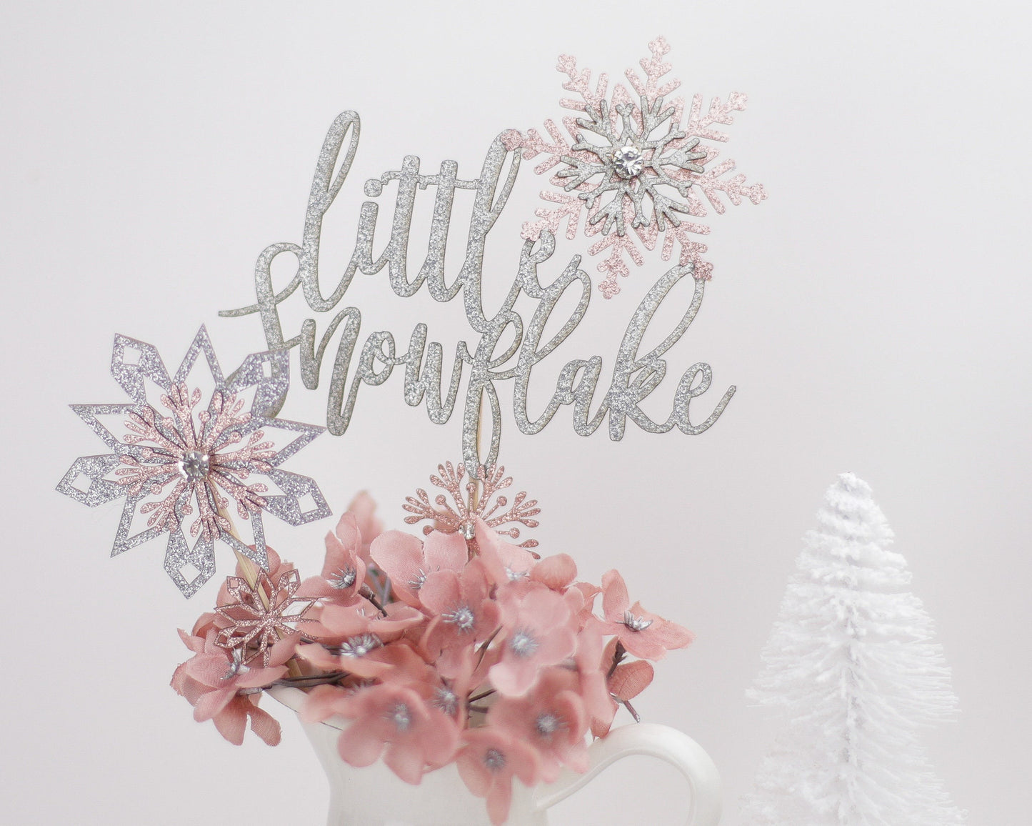 Centerpiece, Winter Wonderland Baby Shower, Winter Onederland, Pink Snowflake, Winter Gender Reveal, Winter Baby Shower