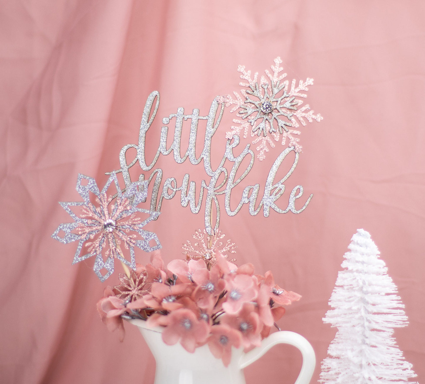 Centerpiece, Winter Wonderland Baby Shower, Winter Onederland, Pink Snowflake, Winter Gender Reveal, Winter Baby Shower