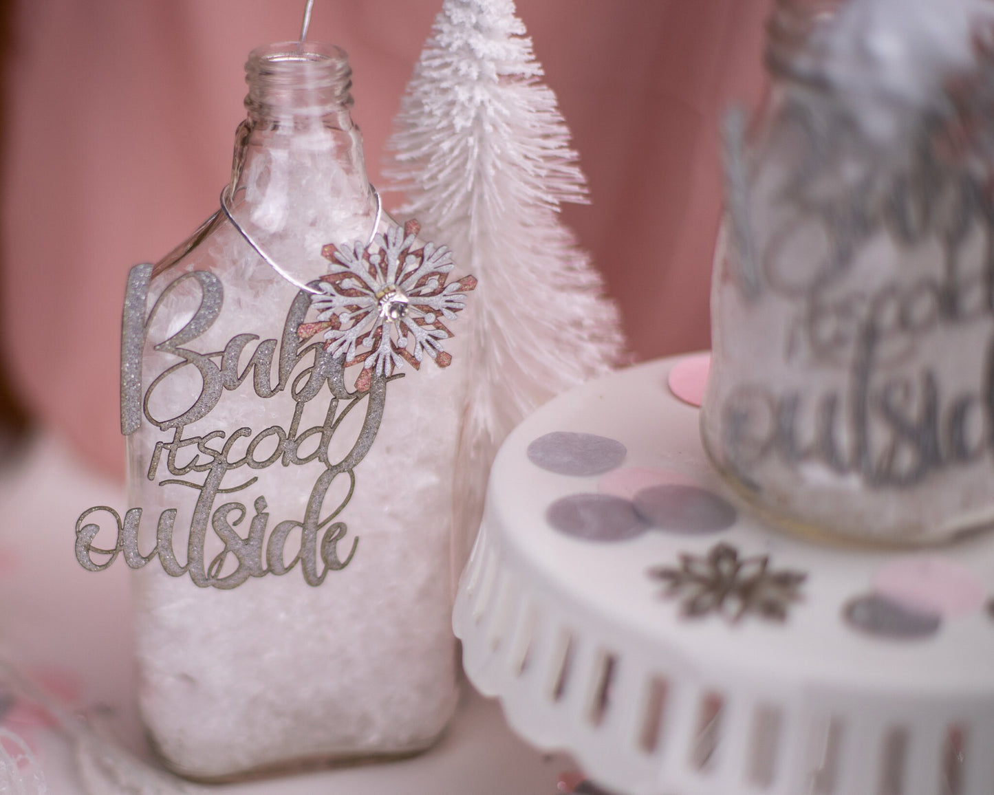 Baby Its Cold Outside, Mason Jar Tags,Winter Wonderland Baby Shower, Centerpiece, Winter Onederland, Winter Gender Reveal, Set of 6