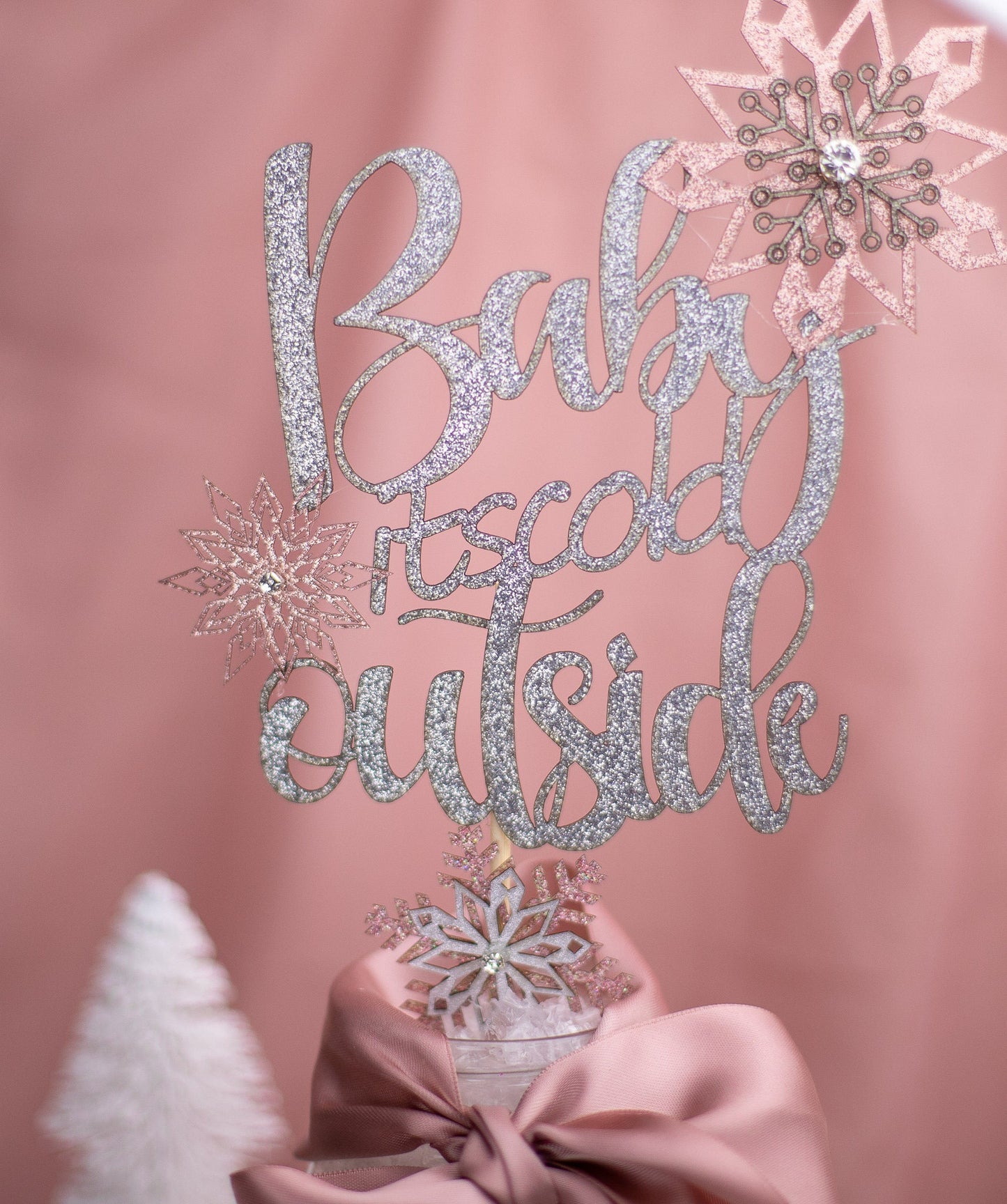 Winter Wonderland Baby Shower Decorations Girl, Winter Onederland, 1st Birthday Girl Centerpiece, Baby It's Cold Outside