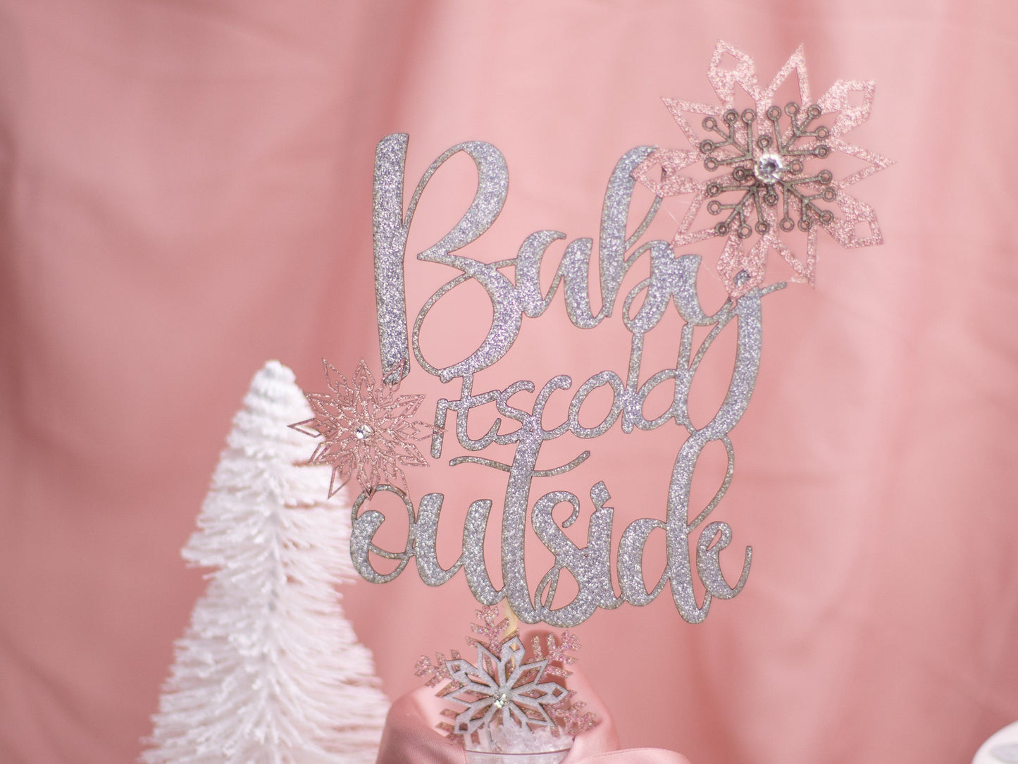 Winter Wonderland Baby Shower Decorations Girl, Winter Onederland, 1st Birthday Girl Centerpiece, Baby It's Cold Outside