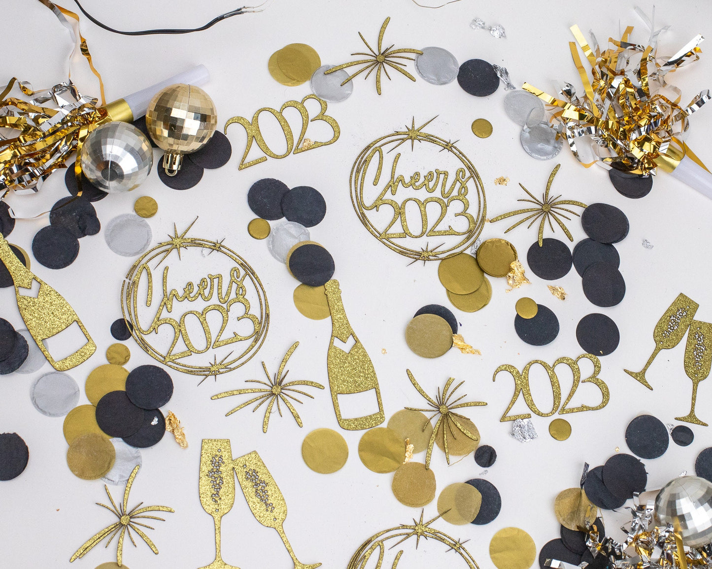 New Years Party Decorations, 2025, Happy New Year, Glitter Confetti, Centerpiece, Bubbly Bar, Party Decorations,