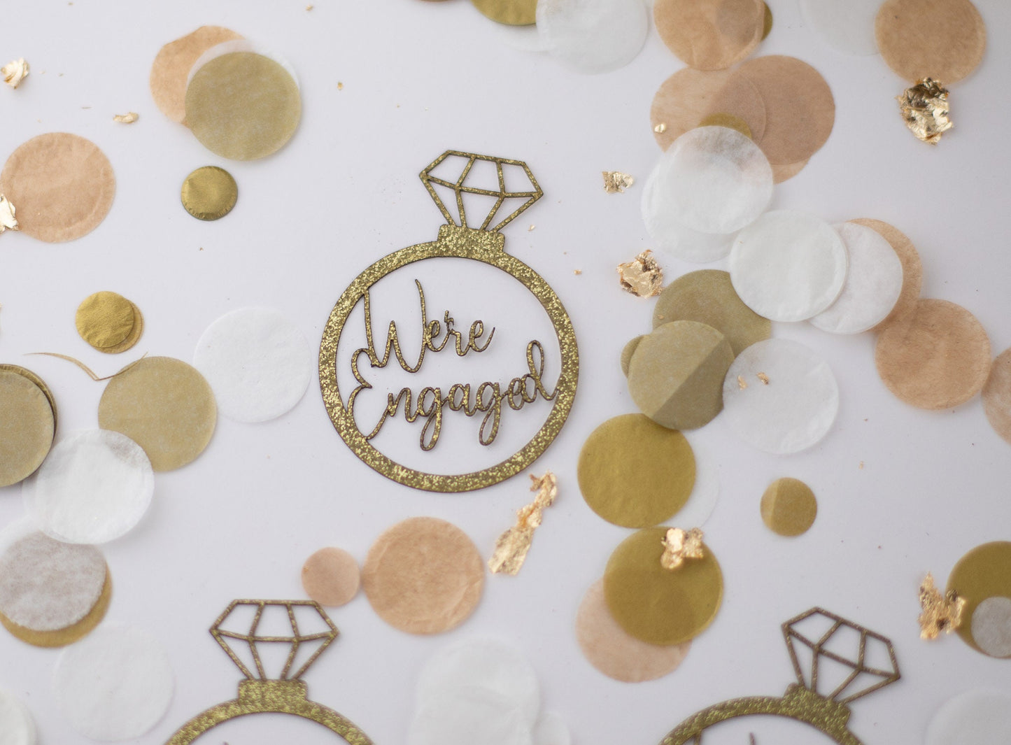 We're Engaged, Engagement Party Decorations, Confetti, Centerpiece, Engagement Ring Decorations, Engaged,Bridal Shower Decor,