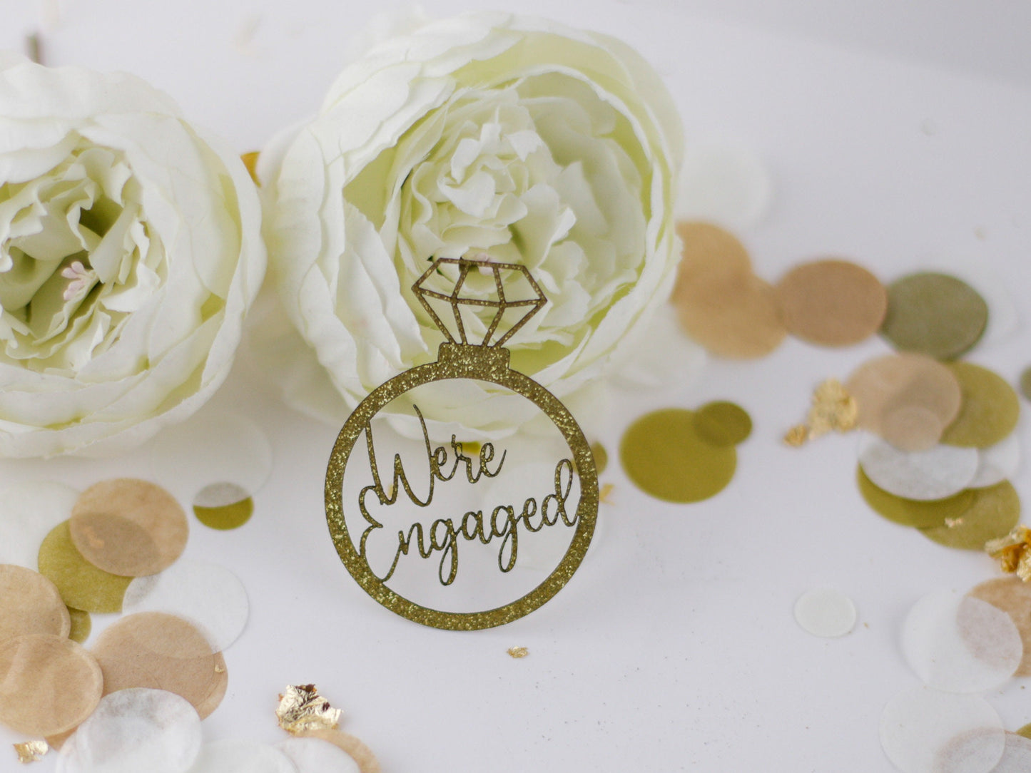 We're Engaged, Engagement Party Decorations, Confetti, Centerpiece, Engagement Ring Decorations, Engaged,Bridal Shower Decor,
