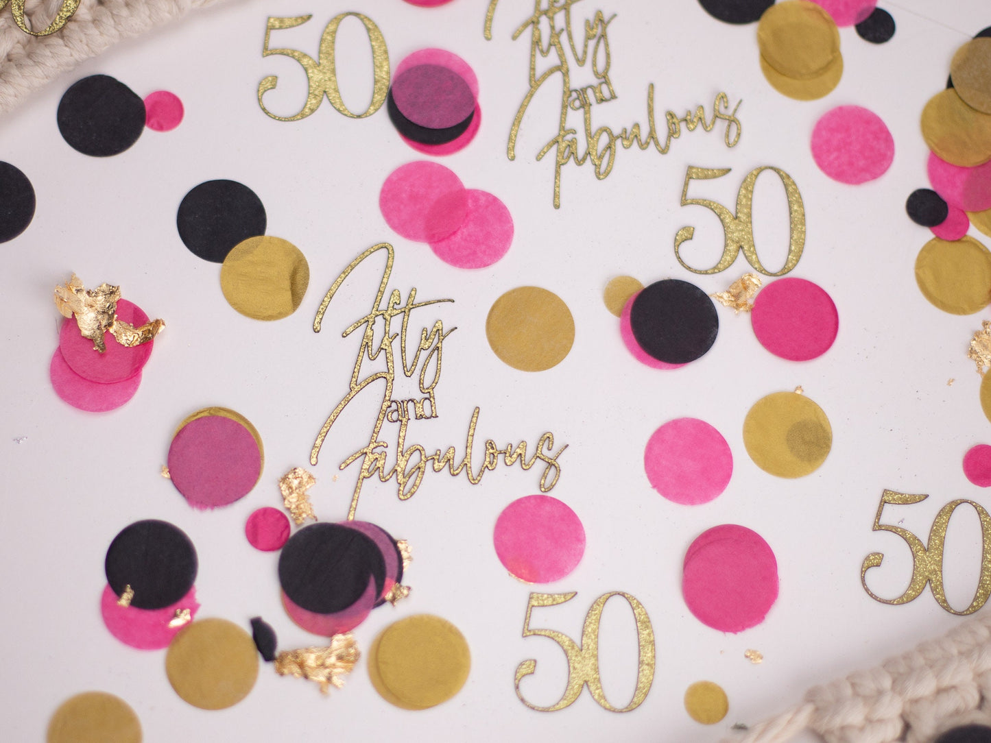 50th Birthday Decorations for Women, Fifty And Fabulous, Birthday Confetti, Birthday Party Decorations, Birthday Decorations for Women