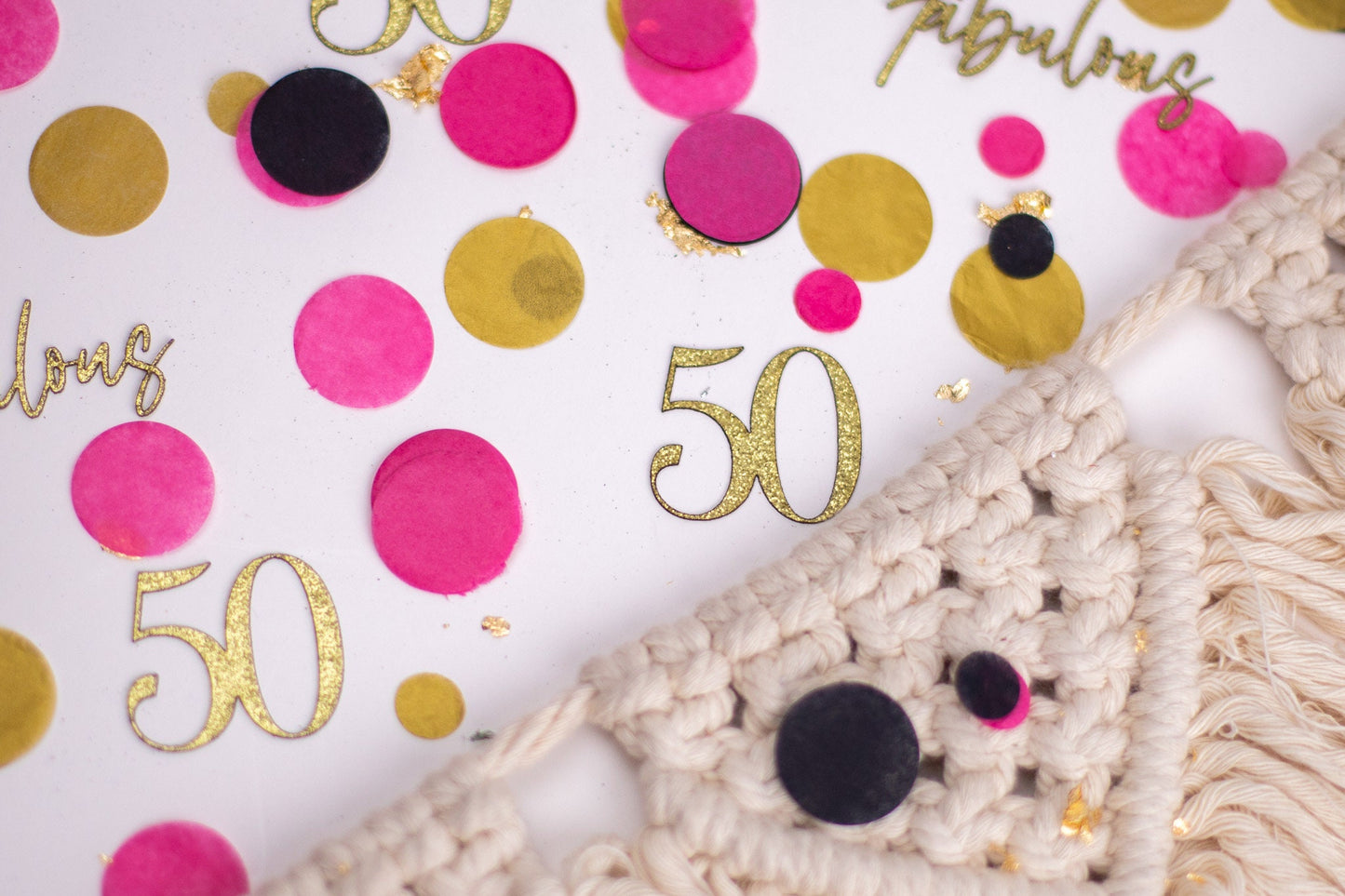 50th Birthday Decorations for Women, Fifty And Fabulous, Birthday Confetti, Birthday Party Decorations, Birthday Decorations for Women