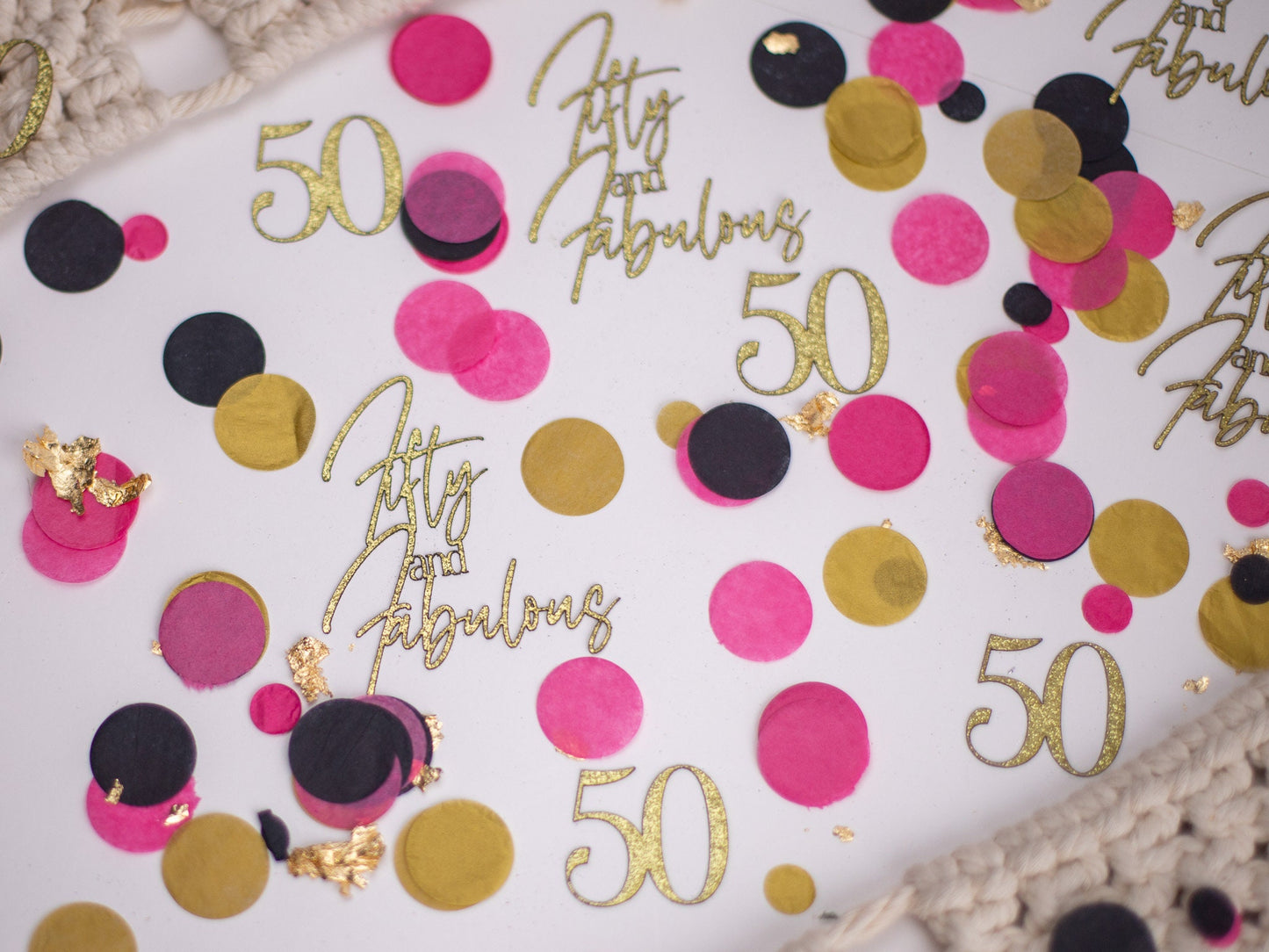 50th Birthday Decorations for Women, Fifty And Fabulous, Birthday Confetti, Birthday Party Decorations, Birthday Decorations for Women