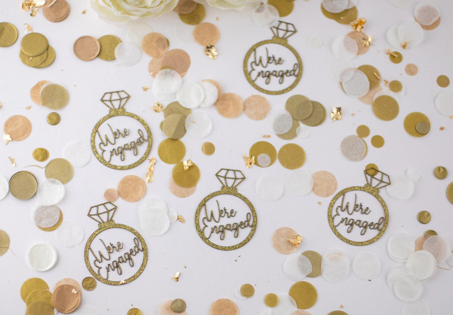 We're Engaged, Engagement Party Decorations, Confetti, Centerpiece, Engagement Ring Decorations, Engaged,Bridal Shower Decor,