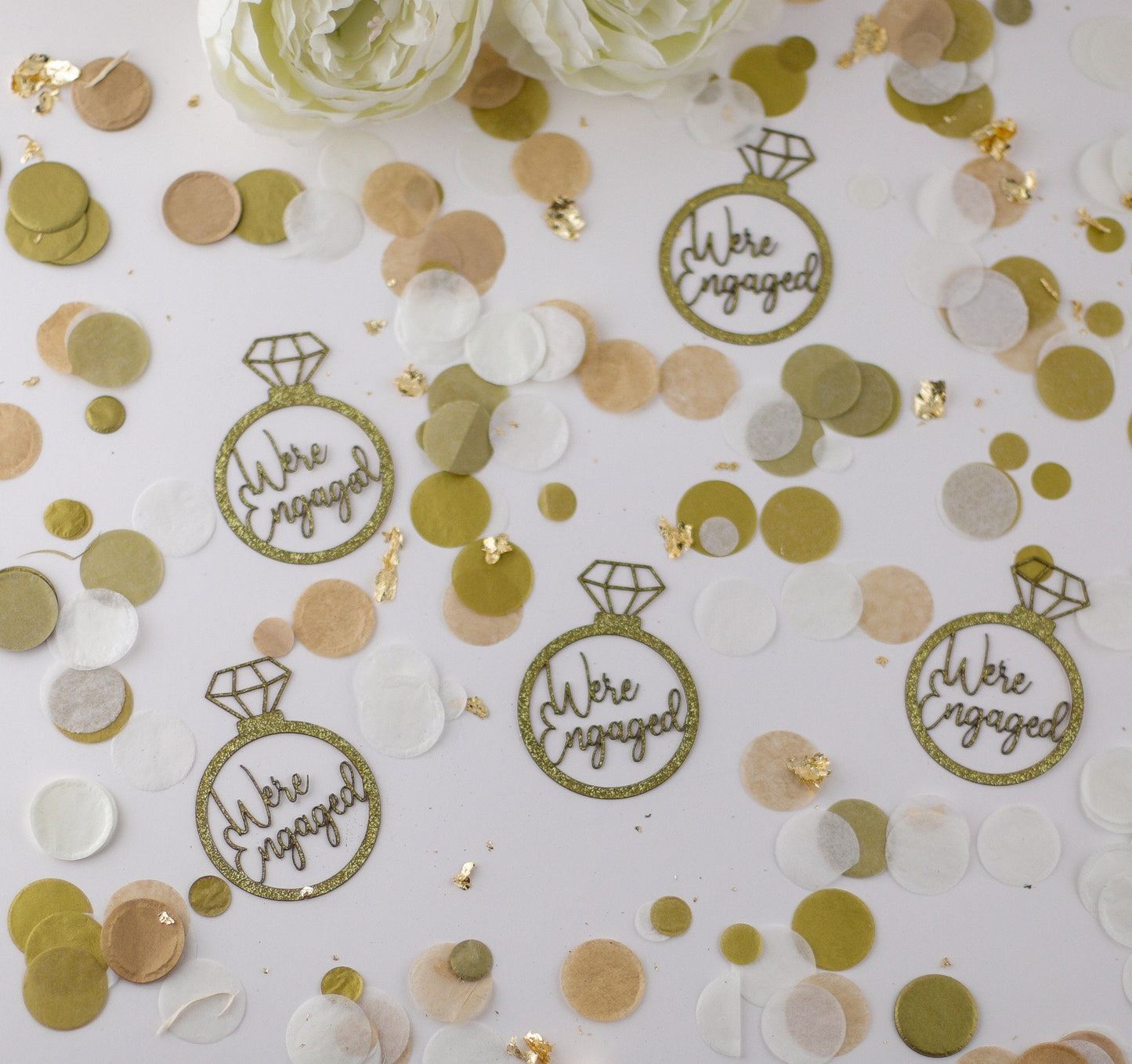 We're Engaged, Engagement Party Decorations, Confetti, Centerpiece, Engagement Ring Decorations, Engaged,Bridal Shower Decor,