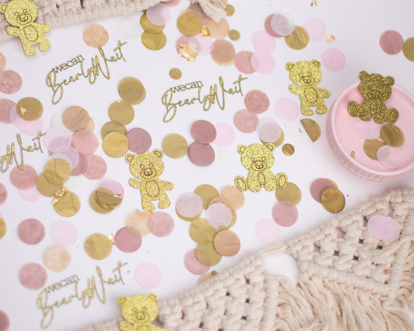 We Can Bearly Wait Baby Shower Decorations, Girl Teddy Bear Baby Shower Confetti, Baby Shower Teddy Bear Decorations