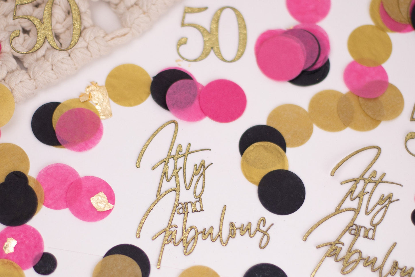 50th Birthday Decorations for Women, Fifty And Fabulous, Birthday Confetti, Birthday Party Decorations, Birthday Decorations for Women