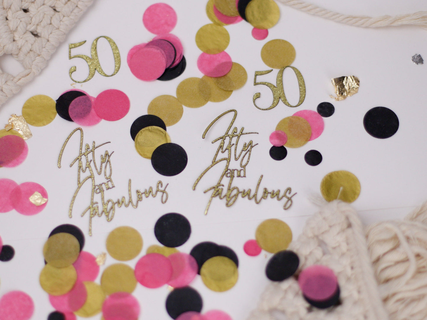 50th Birthday Decorations for Women, Fifty And Fabulous, Birthday Confetti, Birthday Party Decorations, Birthday Decorations for Women