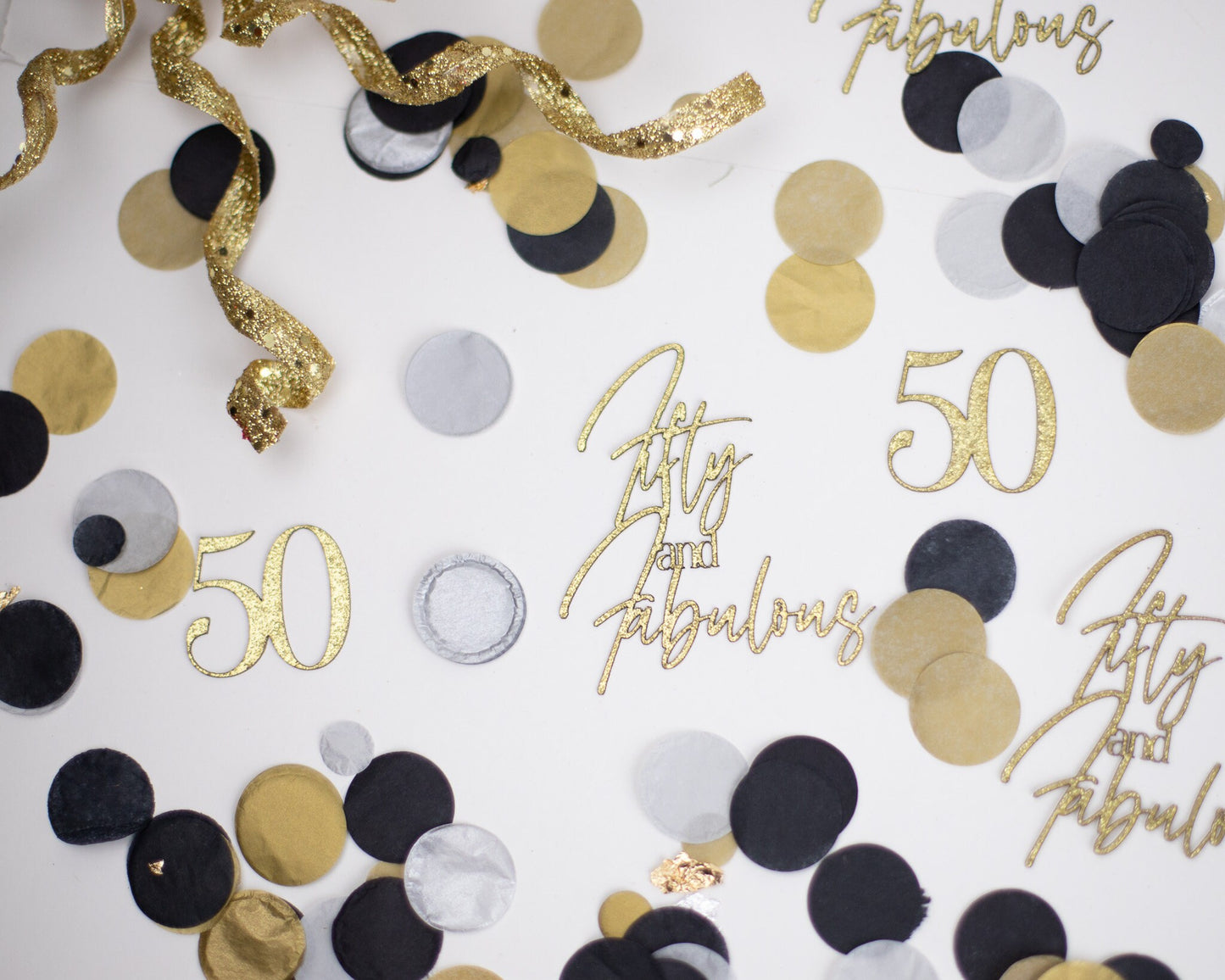 50th Birthday, Fifty And Fabulous, Birthday Confetti, Birthday Party Decorations, Birthday Decorations for Women