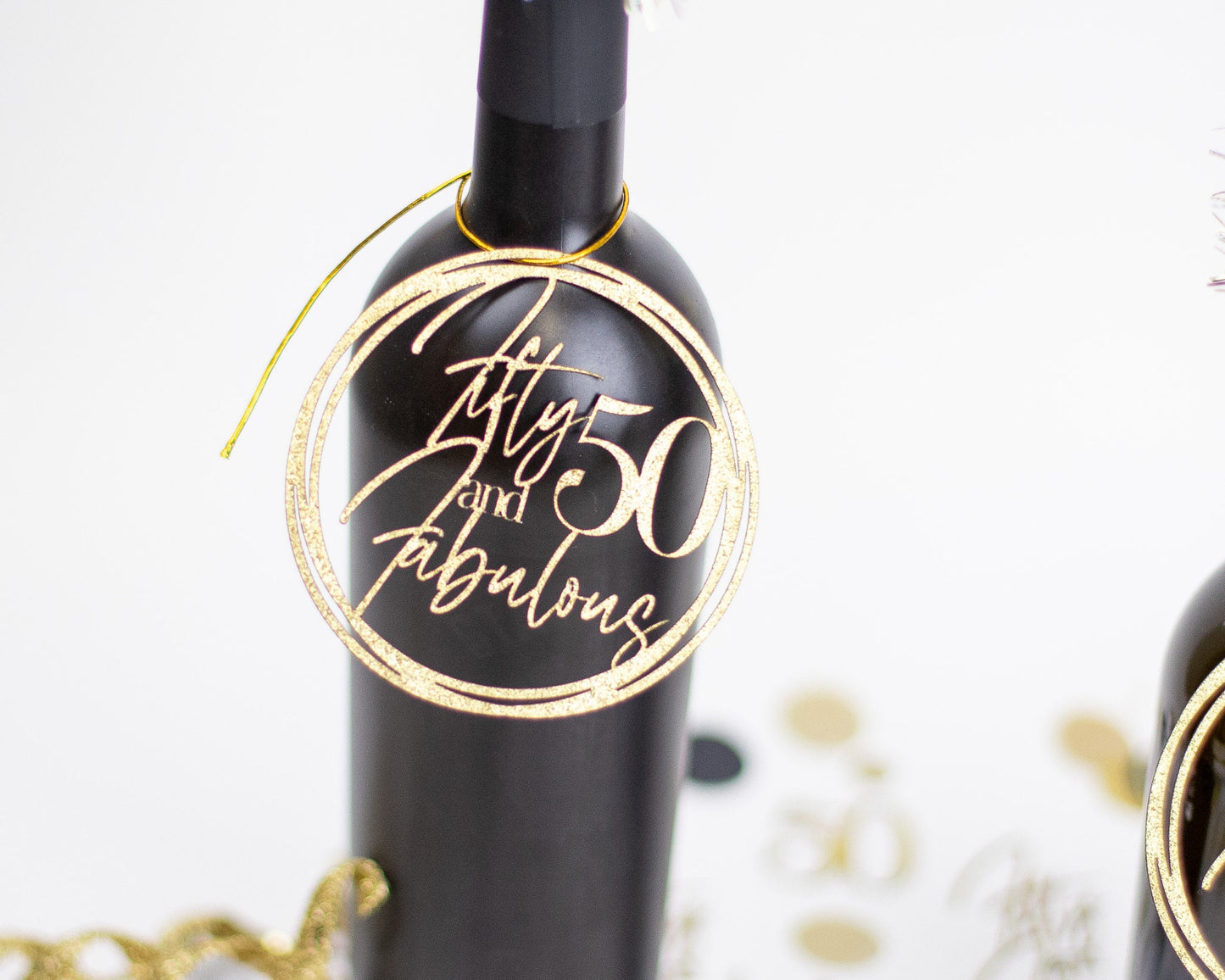 50th Birthday, Fifty and Fabulous, Centerpiece, Birthday Party Decorations, 40th Birthday, 60th Birthday, Mason Jar Tags, Set of 6 tags