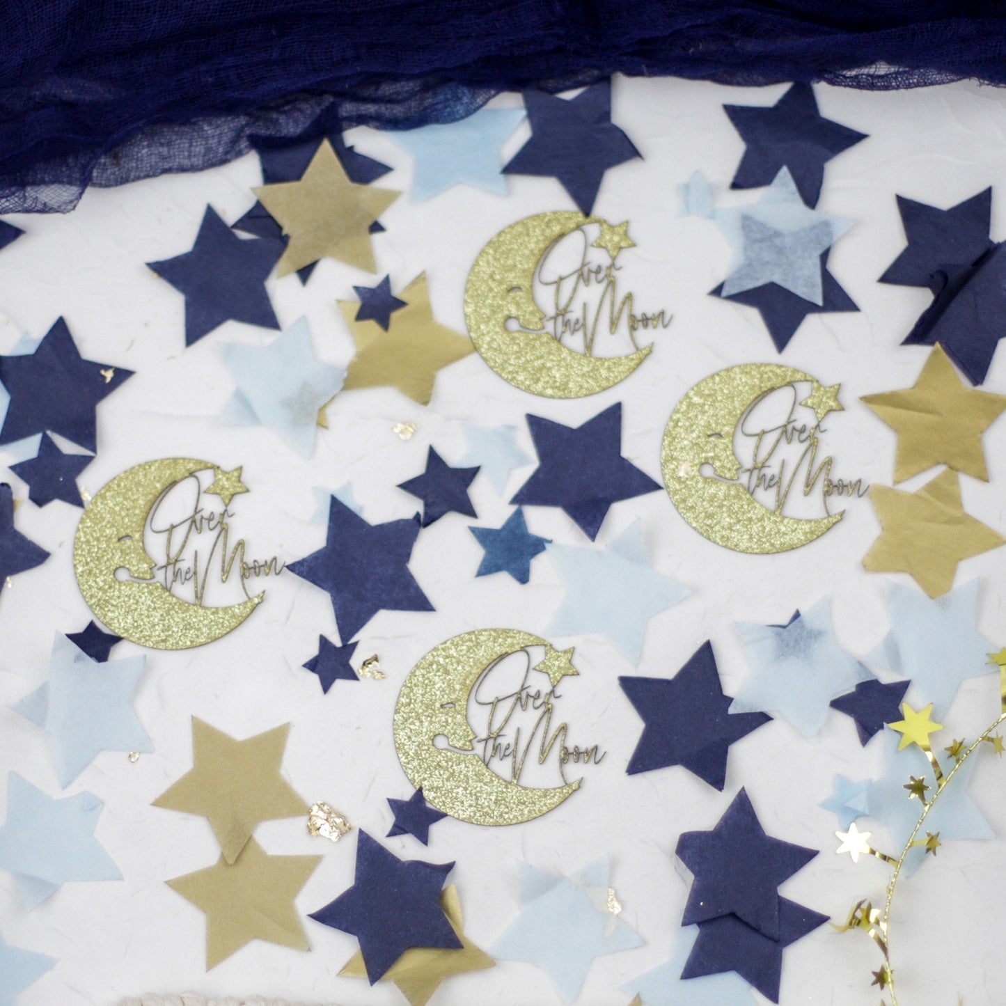 Moon and Stars Baby Shower, Twinkle Twinkle Little Star Gender Reveal, Over the Moon Baby Shower, Confetti, Baby Shower Decorations Boy