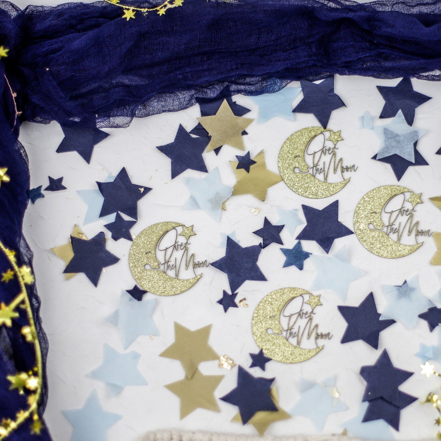 Moon and Stars Baby Shower, Twinkle Twinkle Little Star Gender Reveal, Over the Moon Baby Shower, Confetti, Baby Shower Decorations Boy