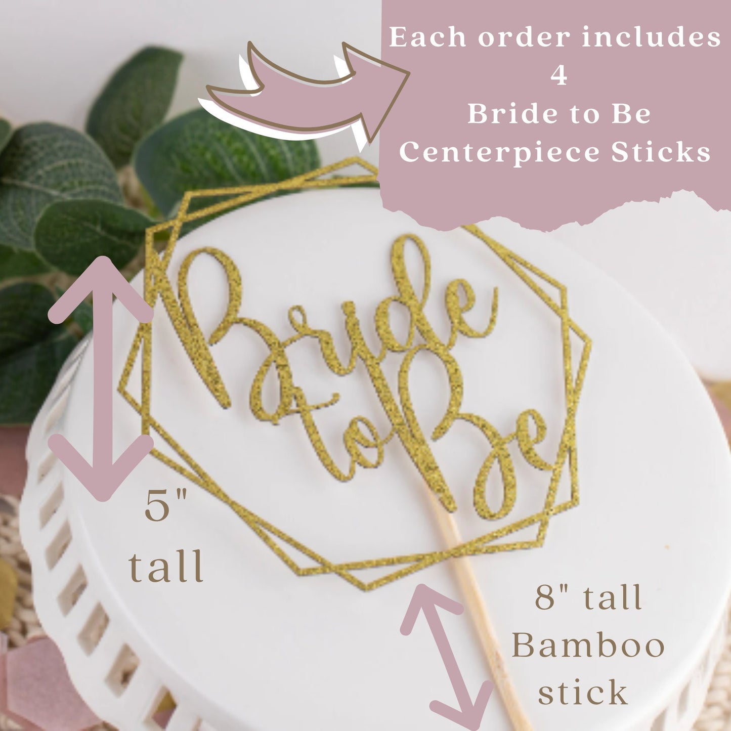 Bridal Shower Centerpiece, Centerpiece Picks, Bride To Be, Bridal Shower Decor, Wedding Shower Decorations, Boho Bridal Shower, Set of 4