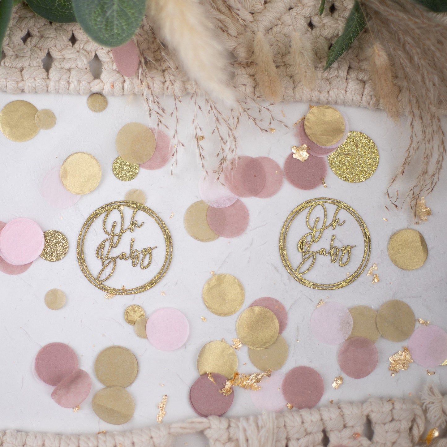 Oh Baby BabyShower, Baby Shower Confetti, Boho Baby Shower Decoration, Pink Baby Shower Decorations, Baby Girl Decorations Baby Shower