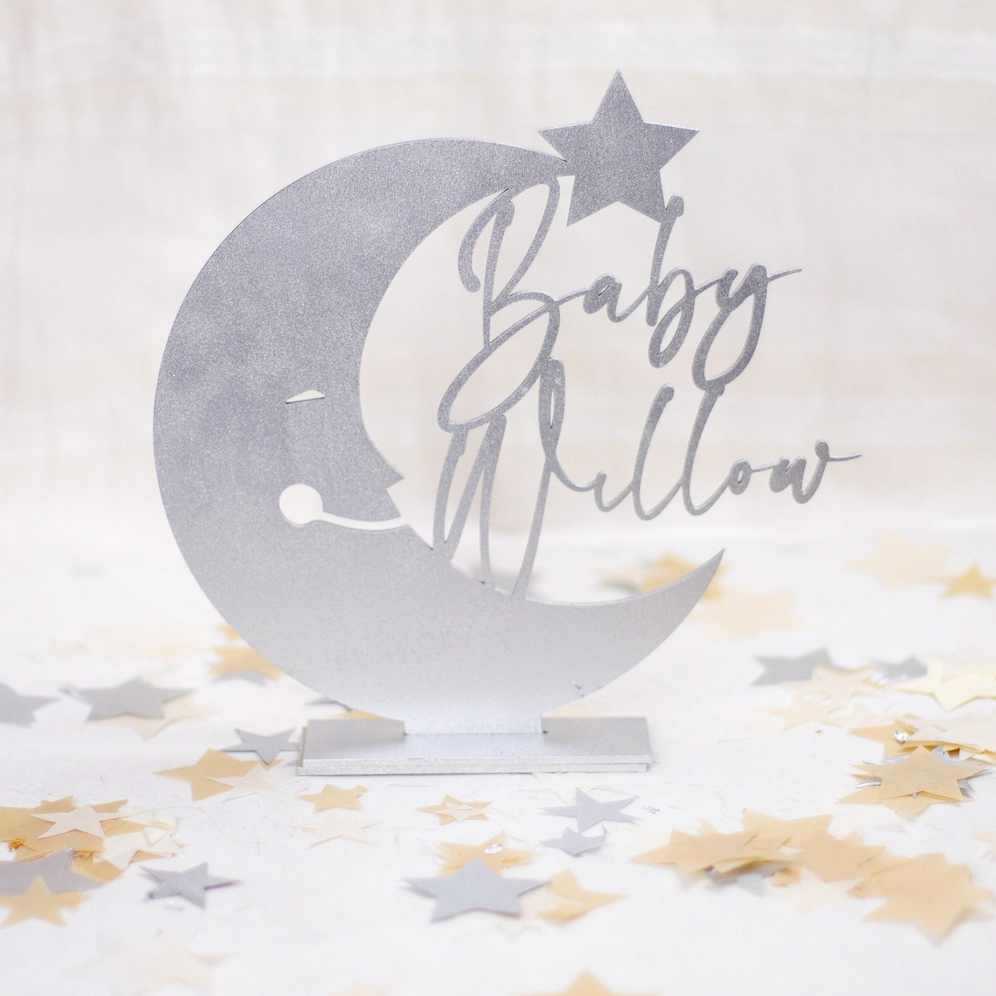 Over The Moon Baby Shower Decorations, Baby Shower Centerpiece, Baby Name Sign For Baby Shower, Moon and Stars Baby Shower,