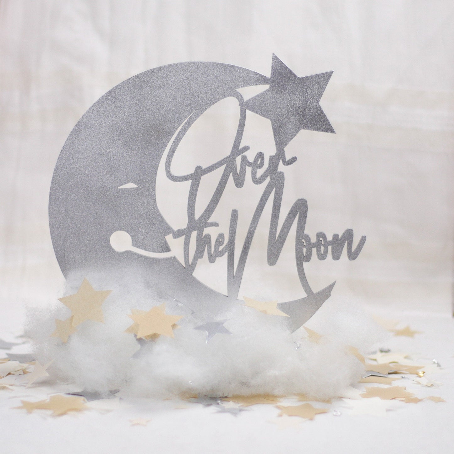 Over The Moon Baby Shower Decorations, Moon and Stars Baby Shower,Lunar Moon Baby Shower, Confetti, Baby Shower Table Decorations