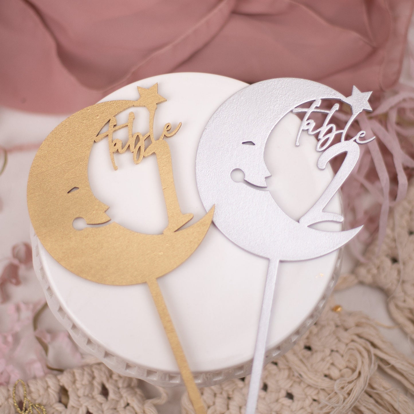 Over The Moon Baby Shower Decorations, Table Numbers, Moon and Stars Baby Shower, Twinkle Twinkle Little Star Baby Shower