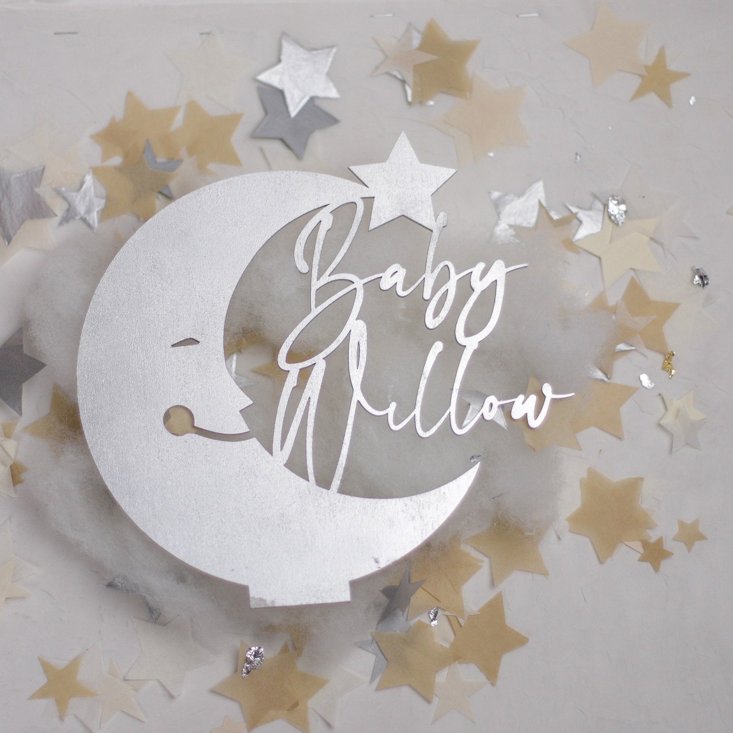 Over The Moon Baby Shower Decorations, Baby Shower Centerpiece, Baby Name Sign For Baby Shower, Moon and Stars Baby Shower,